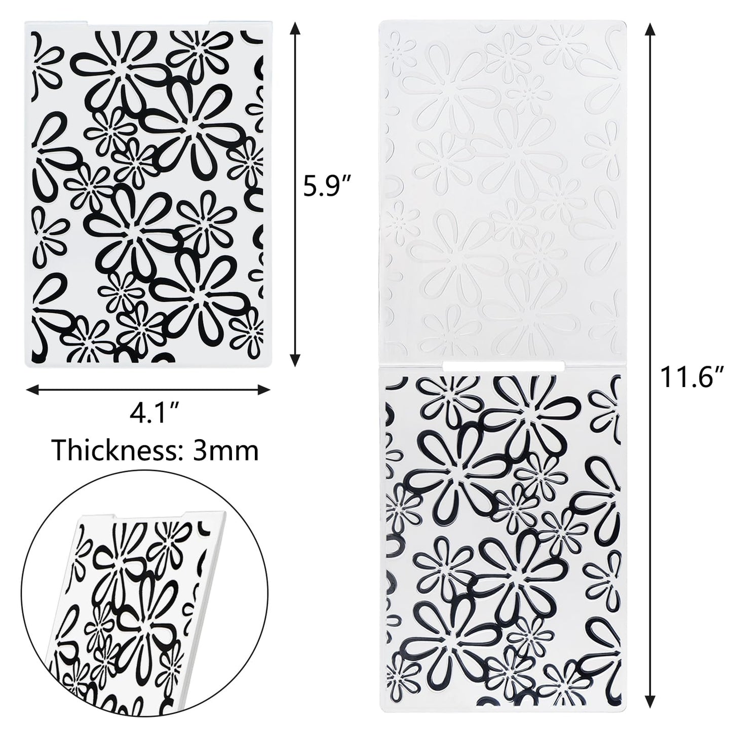 Hedume 16 Pieces Embossing Folders, 5.9" x 4.1" Embossing Machine Template Paper Card Folder, Classic Style Plastic Template Cards for Card Making, DIY Flower Scrapbook, Photo Album, Craft Decoration