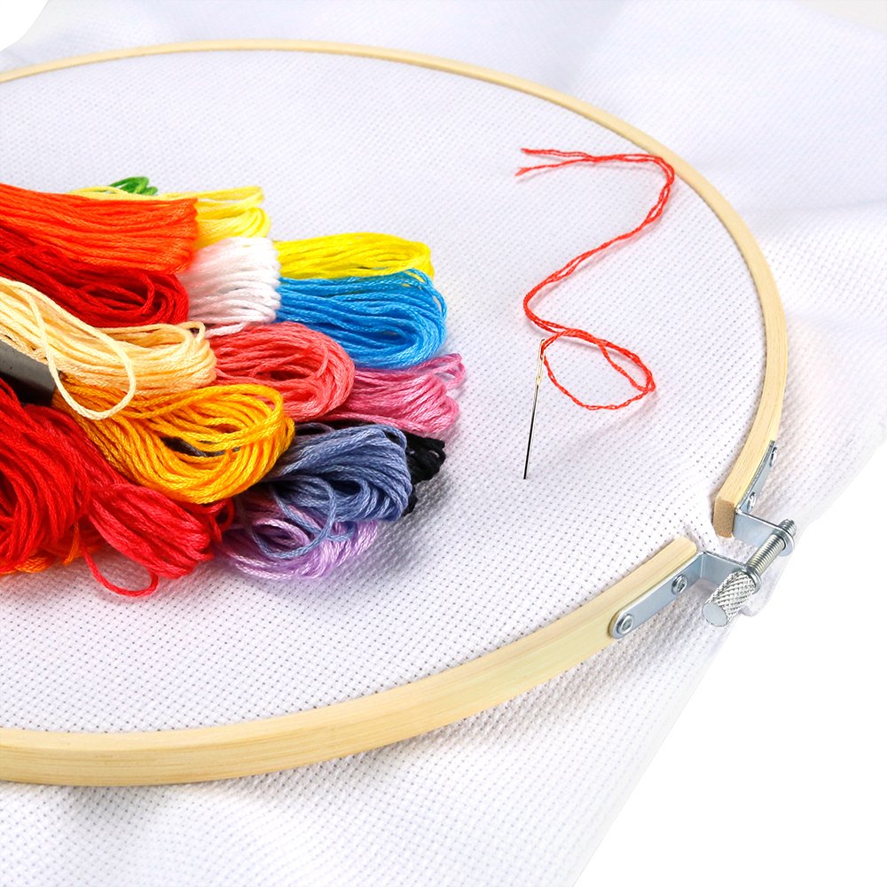 Caydo 3 Pack 12 Inch Wood Embroidery Hoop Circle Cross Stitch Hoop Ring for Art Craft Handy Sewing