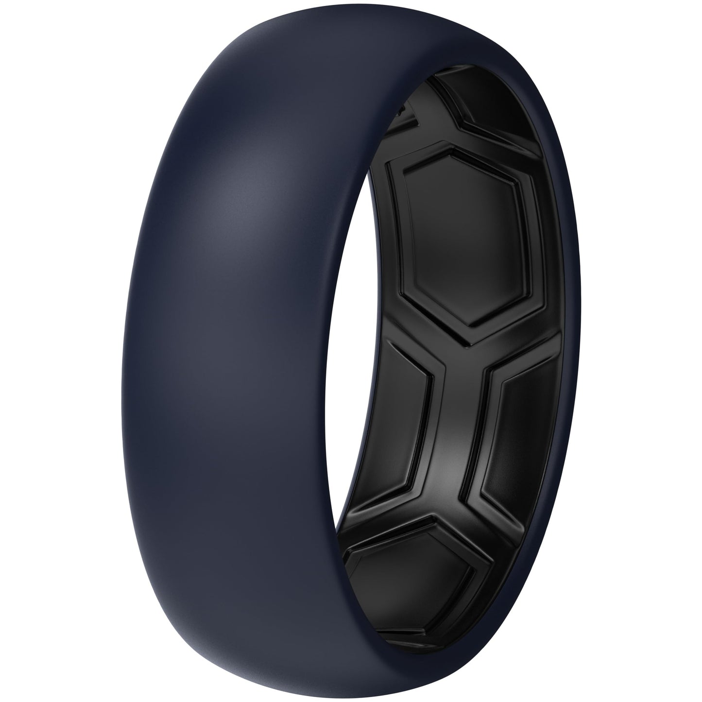 ThunderFit Men's Patterned Silicone Rings, 8mm Wide 2.2mm Thick Rubber Bands,Variety Multipack 1,4,7