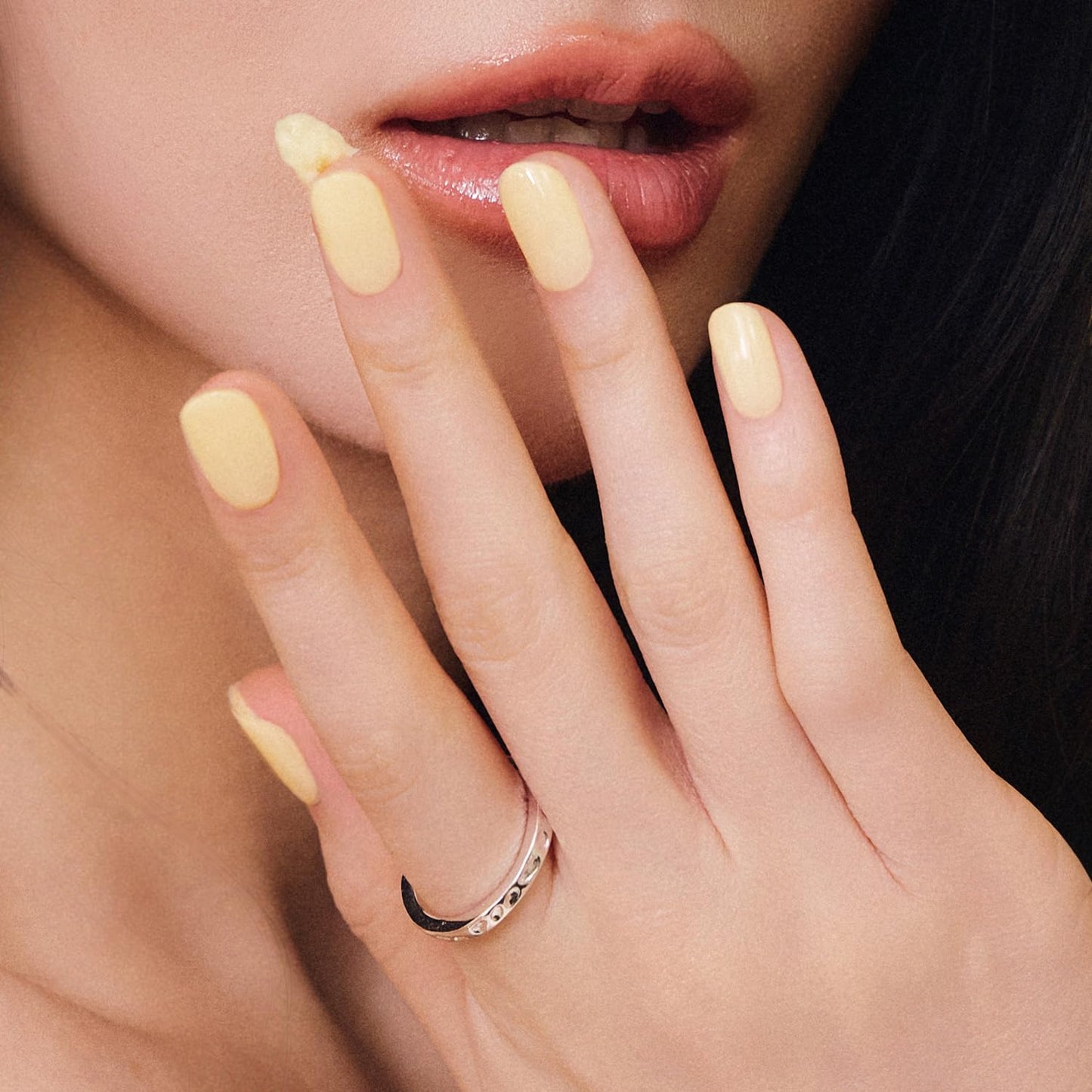 ohora Semi Cured Gel Nail Strips (N Butter Veil) - Syrup, Yellow, Works with Any Lamps, Salon-Quality, Long Lasting, Easy to Apply & Remove - Includes 2 Prep Pads, Nail File & Wooden Stick