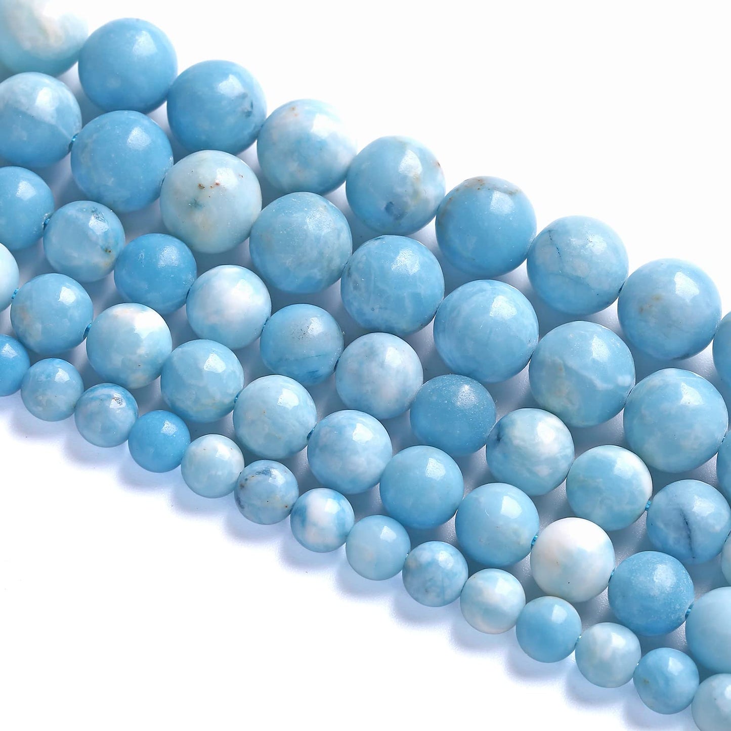6MM 60PCS Natural Blue Larimar Gemstone Crystal Beads for Jewelry Making DIY Bracelet