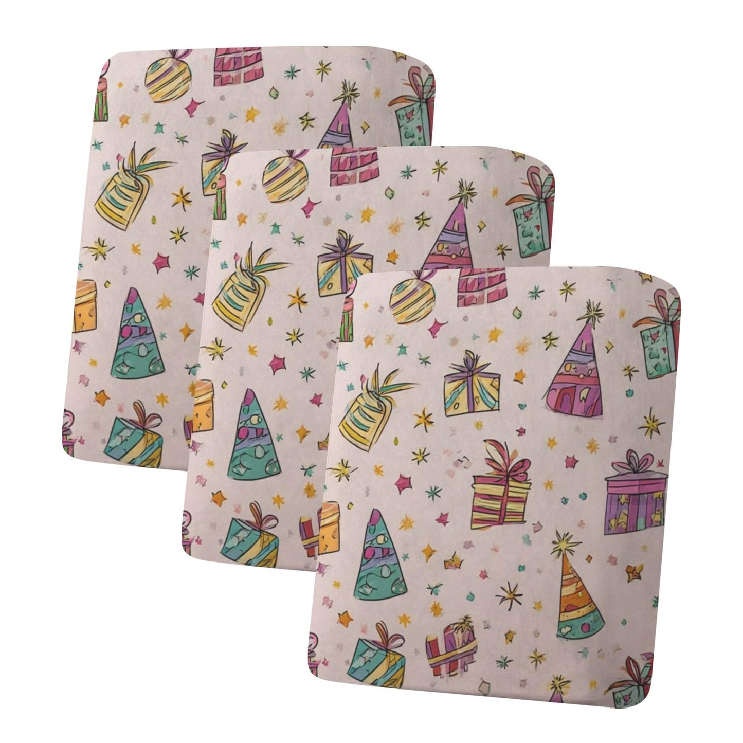 pnyoin Colorfule Gift Box Stretch Individual Seat Sofa Cushion Covers Elastic Couch Cushion Cover Slipcover Sets -3 Piece Sofa Cushion Covers