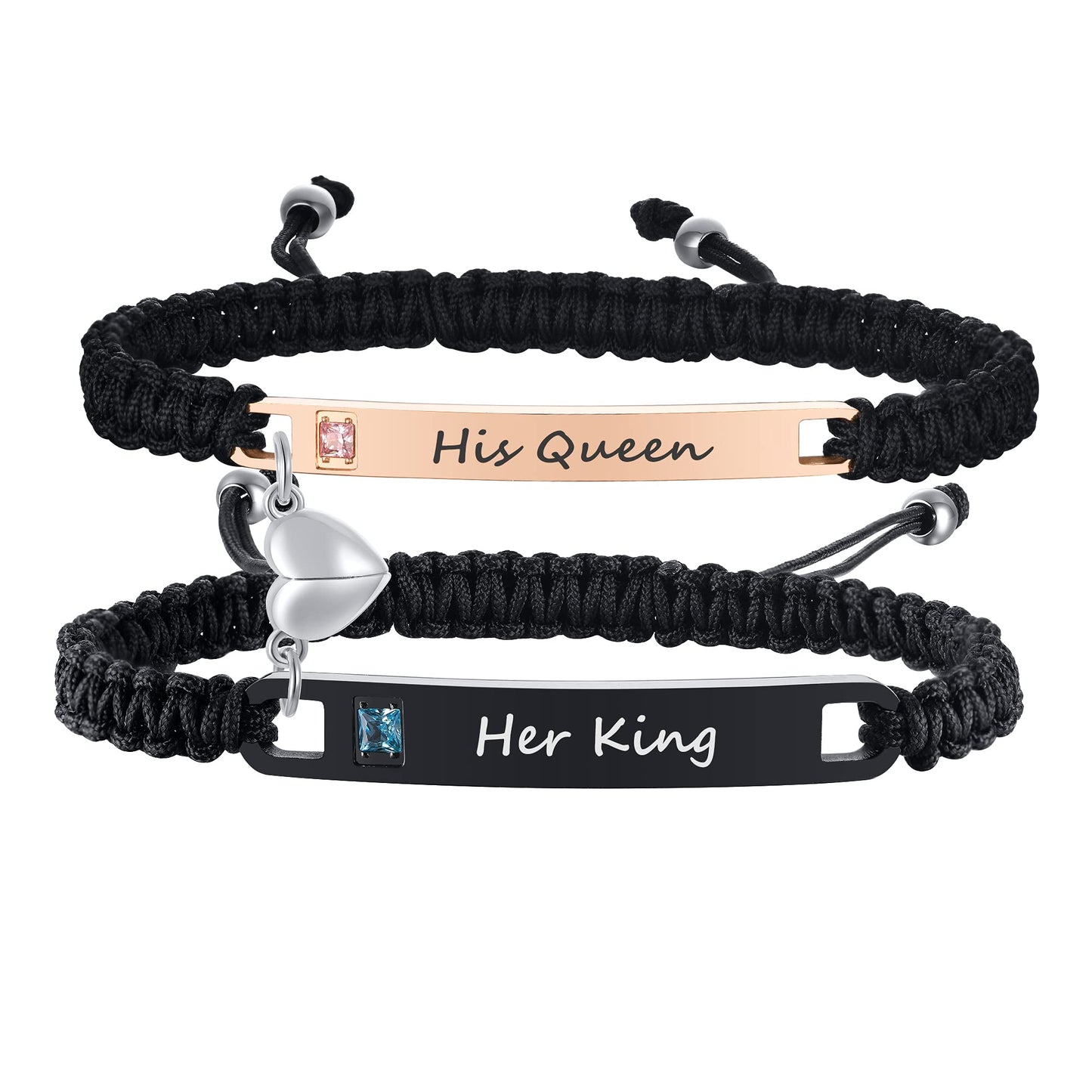 MEALGUET Personalized Couple Bracelet Customized Couple Bracelets Set Mutual Attraction Custom Name Relationship Bracelet Personalized Gift for Men Women, Handmade