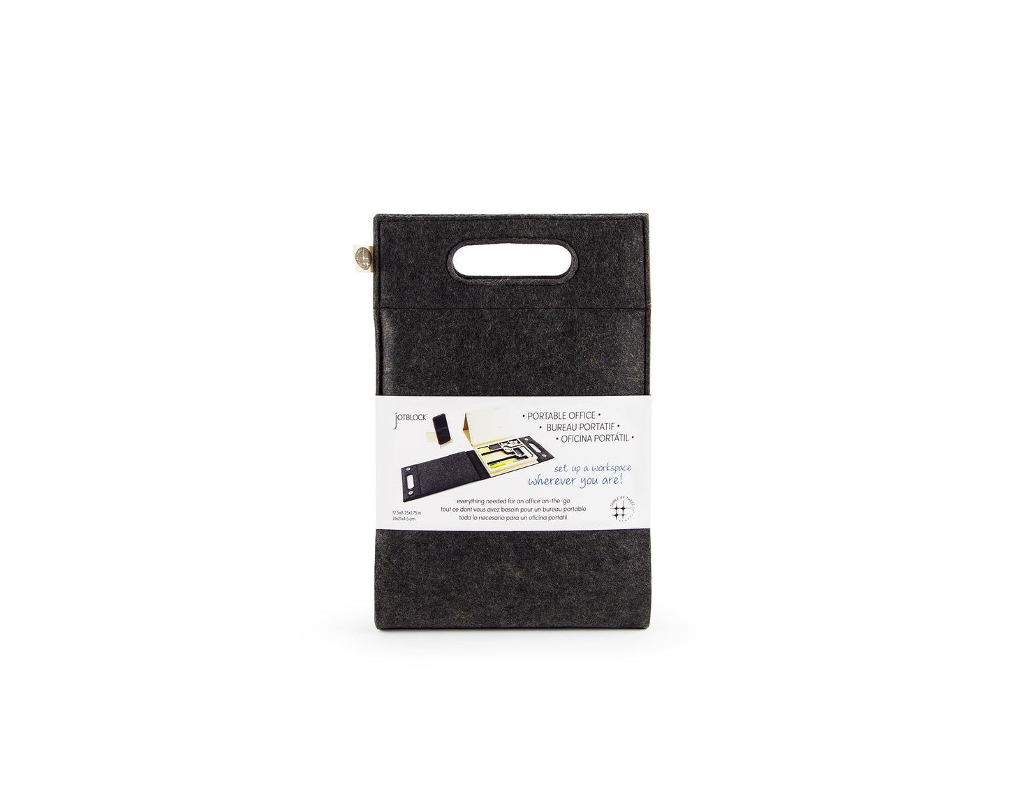 Three by Three Seattle jOTBLOCK Stay Organized On the Go with Our Portable Planner Set: Recycled Felt Case, Adjustable Stand, and Dual-Purpose Split Pad, Includes Additional Pad Refill 50 Sheets