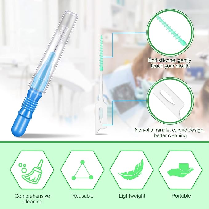 Patelai 350 Pieces Interdental Brush Tooth Floss Tooth Cleaning Tool Toothpick Dental Flossing Head Oral Flosser Soft Picks Refill Dental Flosser Toothpick Cleaners