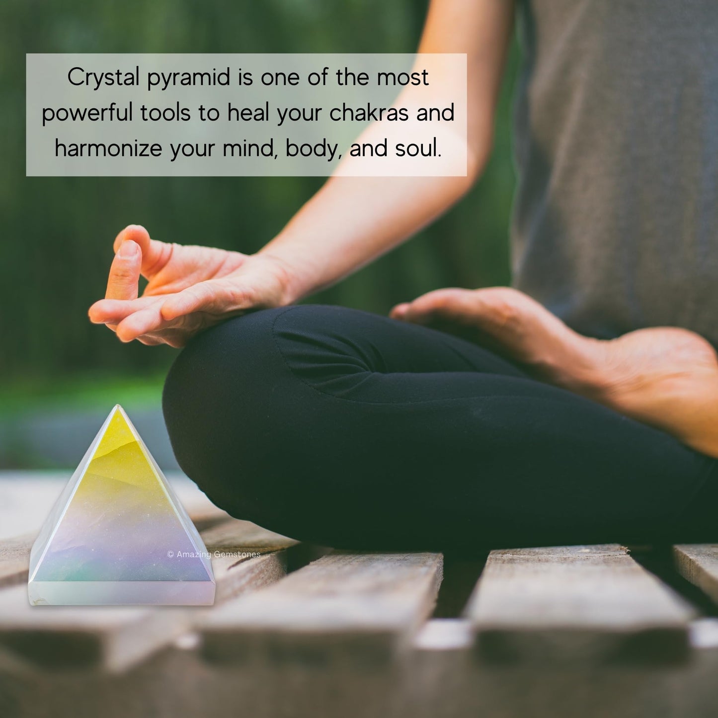 Amazing Gemstone Angel Aura Quartz Pyramid Crystal Healing Stones - 1.5" Great Pyramid Figurine of Natural Stone Pyramid for Meditation, Reiki, Chakra Balancing and Crystal Pyramids Grid