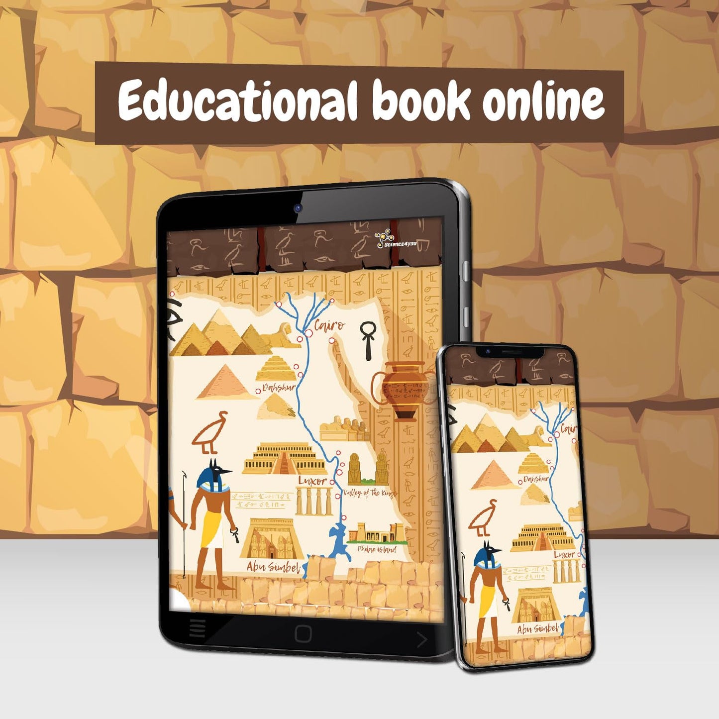 Science4you Egyptian Dig Kit for Kids – Learn About Ancient Egypt with This Dig Kit, Do a Historical Excavation & Discover All 5 Egyptian Statues, an Archeology Gift for Girls & Boys Age 8 9 10 11+
