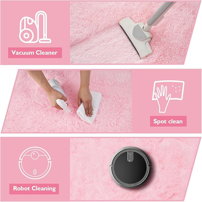 yulidayang Pink Fluffy Round Area Rugs for Bedroom,3ft Shag Circle Area Rugs for Girls Room,Non Slip Fuzzy Plush Rug for Kids Room Living Room and Dorm Home Decor Rug