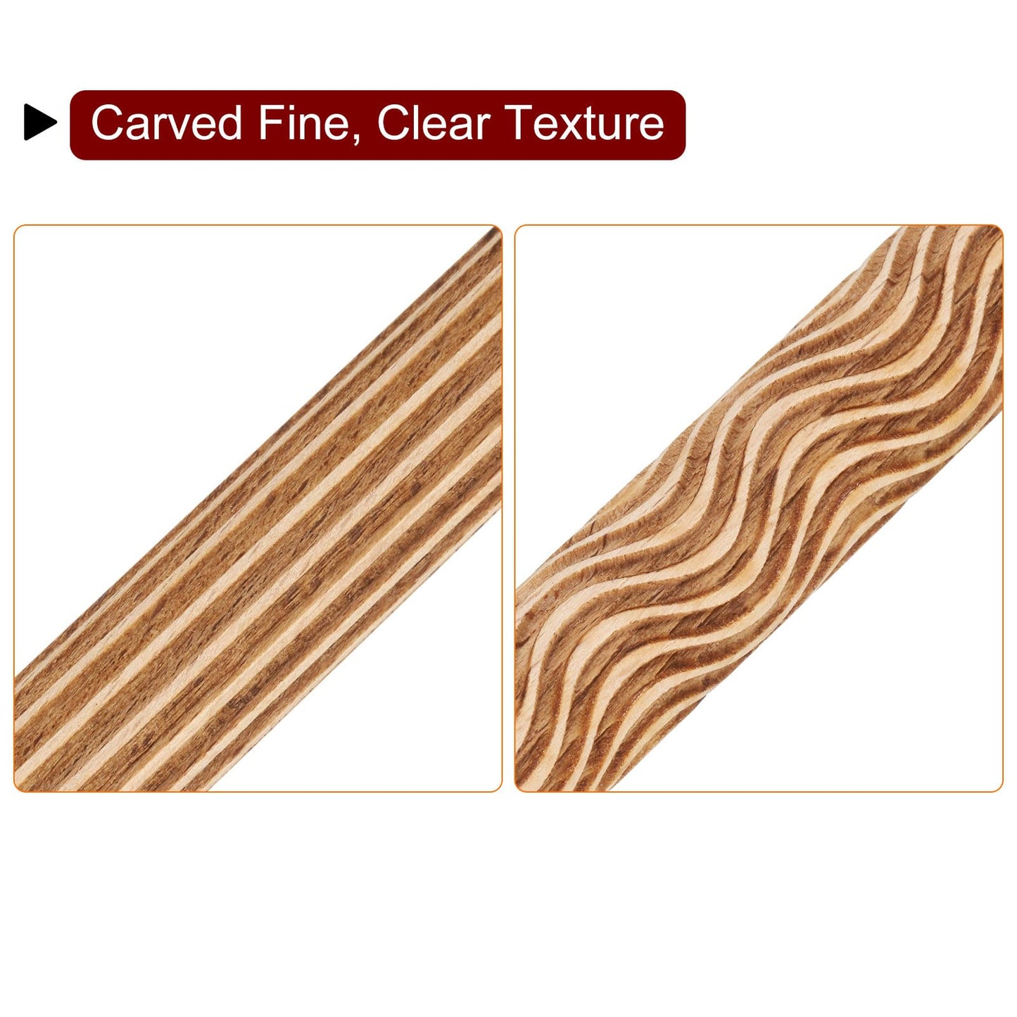 HARFINGTON 2pcs Wood Clay Roller 4" Straight Lines Curved Lines Pattern Rolling Pins Wood Rollers Pottery Tools Wood Grain Texture Rollers for Clay Baking Dough Playdough DIY