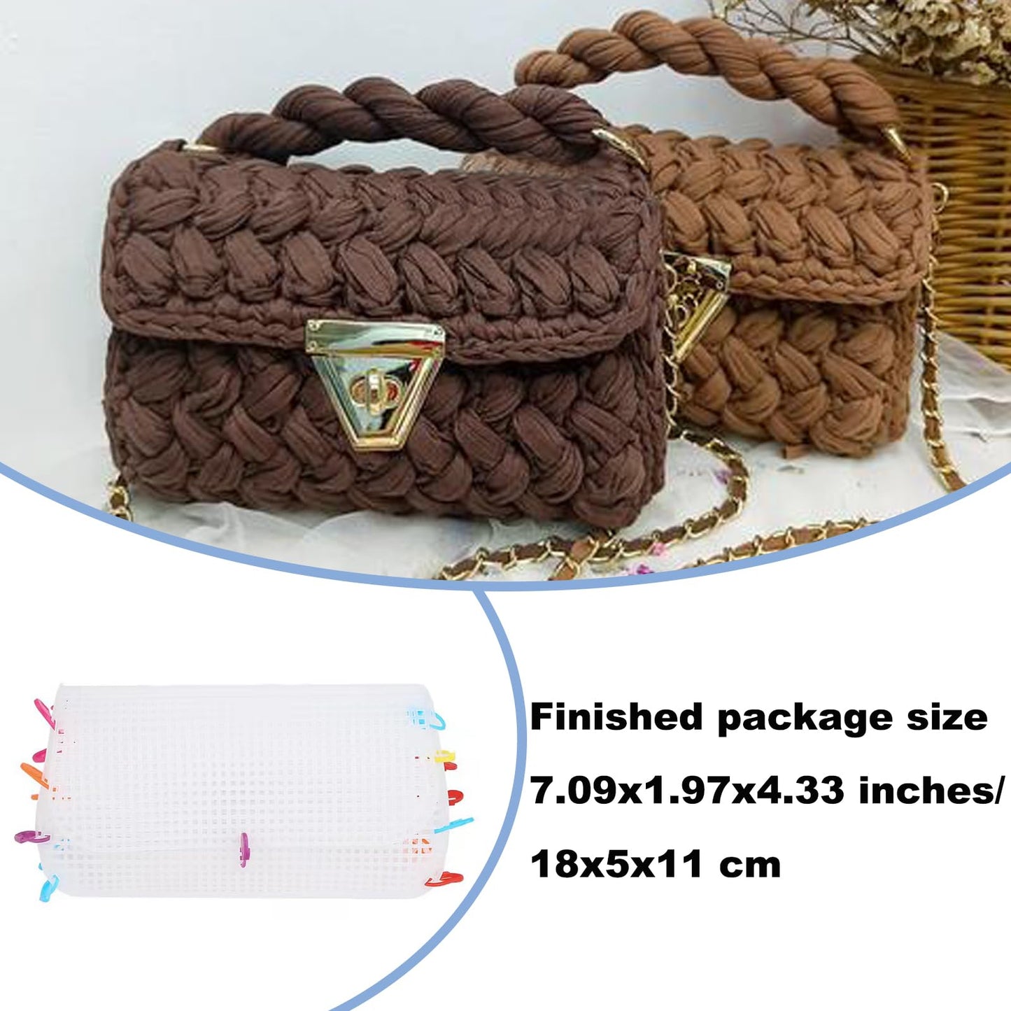 TTFdacai 6 Pcs DIY Plastic Mesh Canvas Sheets, Blank Needlepoint Canvas Craft Kit, Handbag to Weave mesh Canvas Supplies for DIY Sewing Crochet Bag Craft Yarn Making