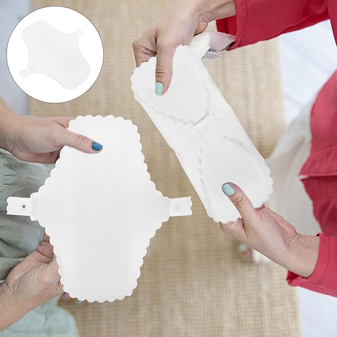 GLEAVI 10pcs Washable Menstrual Cloth Ultra Thin Sanitary Napkins Menstrual Panty Liners Reusable Menstrual Pads Fabric Tape Miss Waterproof Cotton Cloth Pregnant Woman White Cotton Pad