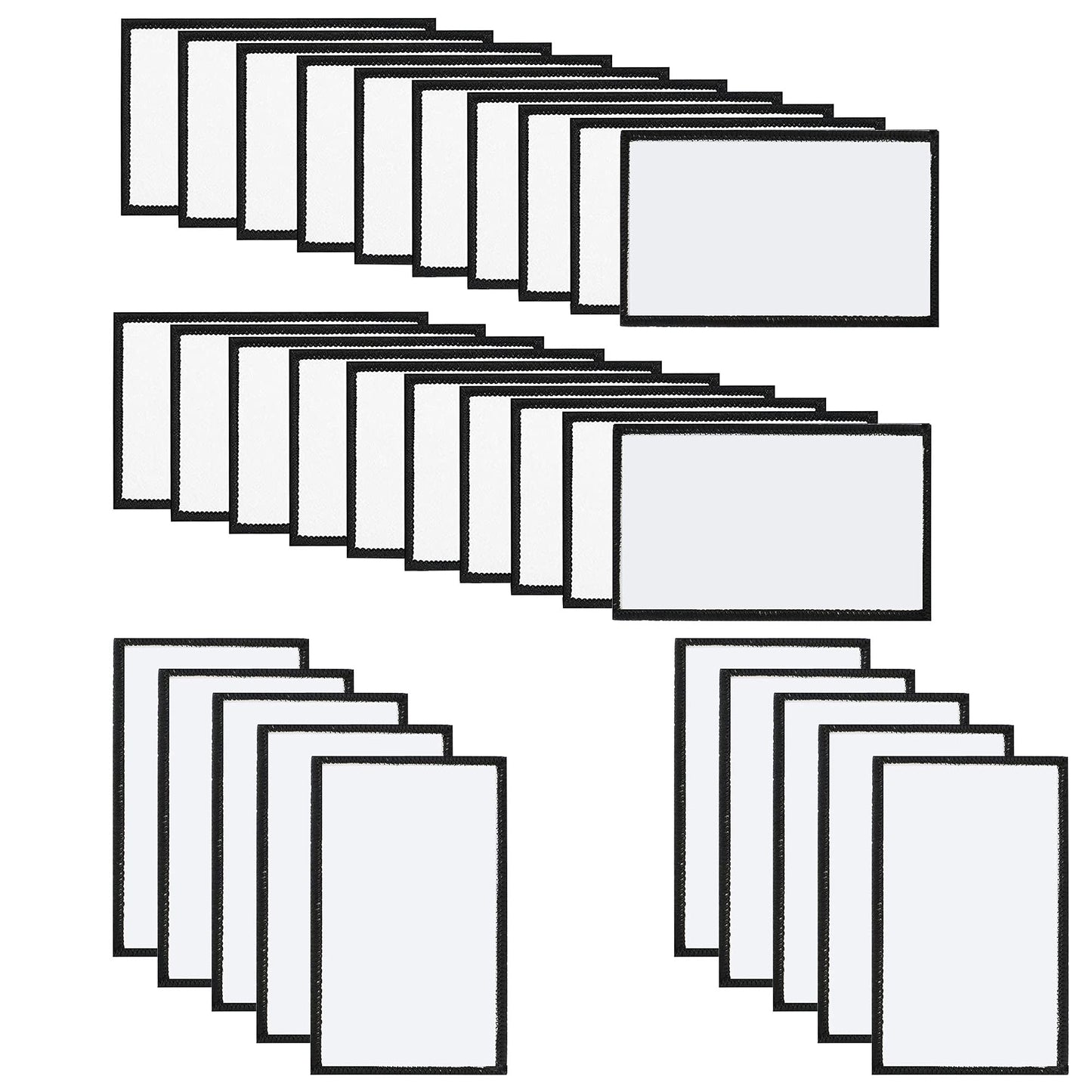 Woohome 30 PCS Rectangle Sublimation Blanks Iron-on Blank Patch Appliques Sticker for Hats Clothes Backpack Carpet Decorative Patches