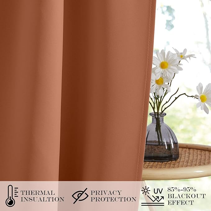 NICETOWN Door Curtains for Doorway Thermal Insulated French Door Window Curtain for Kitchen Patio Sliding Glass Halloween Rod Pocket Window Shade with Adjustable Tieback, 30" W x 72" L, 1 PC