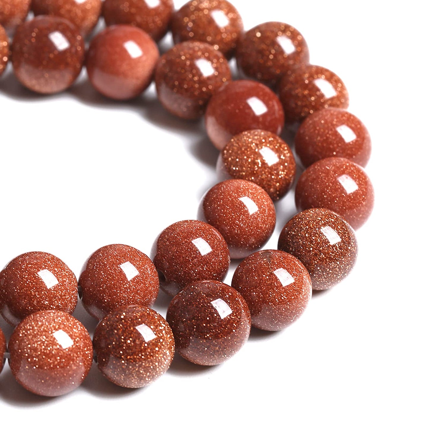 8MM 45PCS Golden Sandstone Spacer Loose Beads for Jewelry Making DIY Bracelet 1 Strand