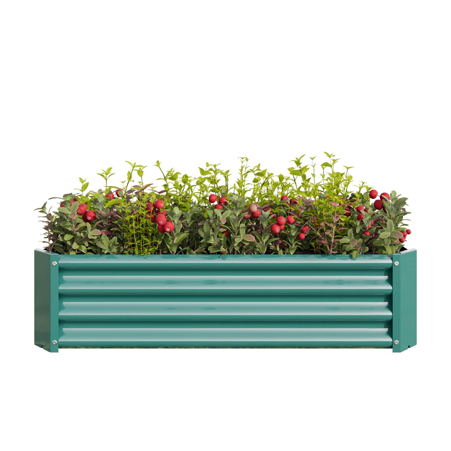 Metal Raised Garden Bed Outdoor, Rectangle Galvanized Rustproof Raised Planter Boxes for Flowers, Plants, Vegetables, Herbs (Green, 4x2x1FT)