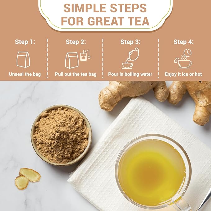 Ginger Root Herbal Tea - Caffeine Free, 8 OZ