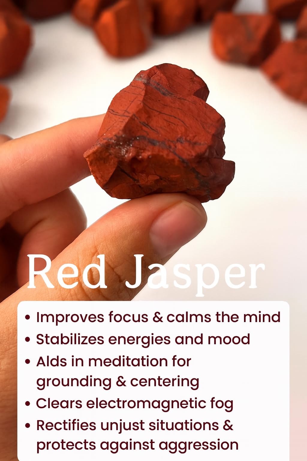 Healing Crystal Stones, 1.25-2.0" Large Reiki Healing Gemstones Natural Tumbled Polished Stones for Energy Witchcraft Therapy Meditation Pack 2 (Red Jasper)
