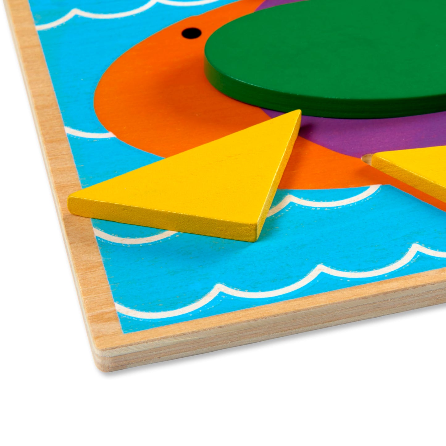 Melissa & Doug Beginner Wooden Pattern Blocks Educational Toy with 5 Double-Sided Scenes and 30 Shapes Puzzles for Kids 3+