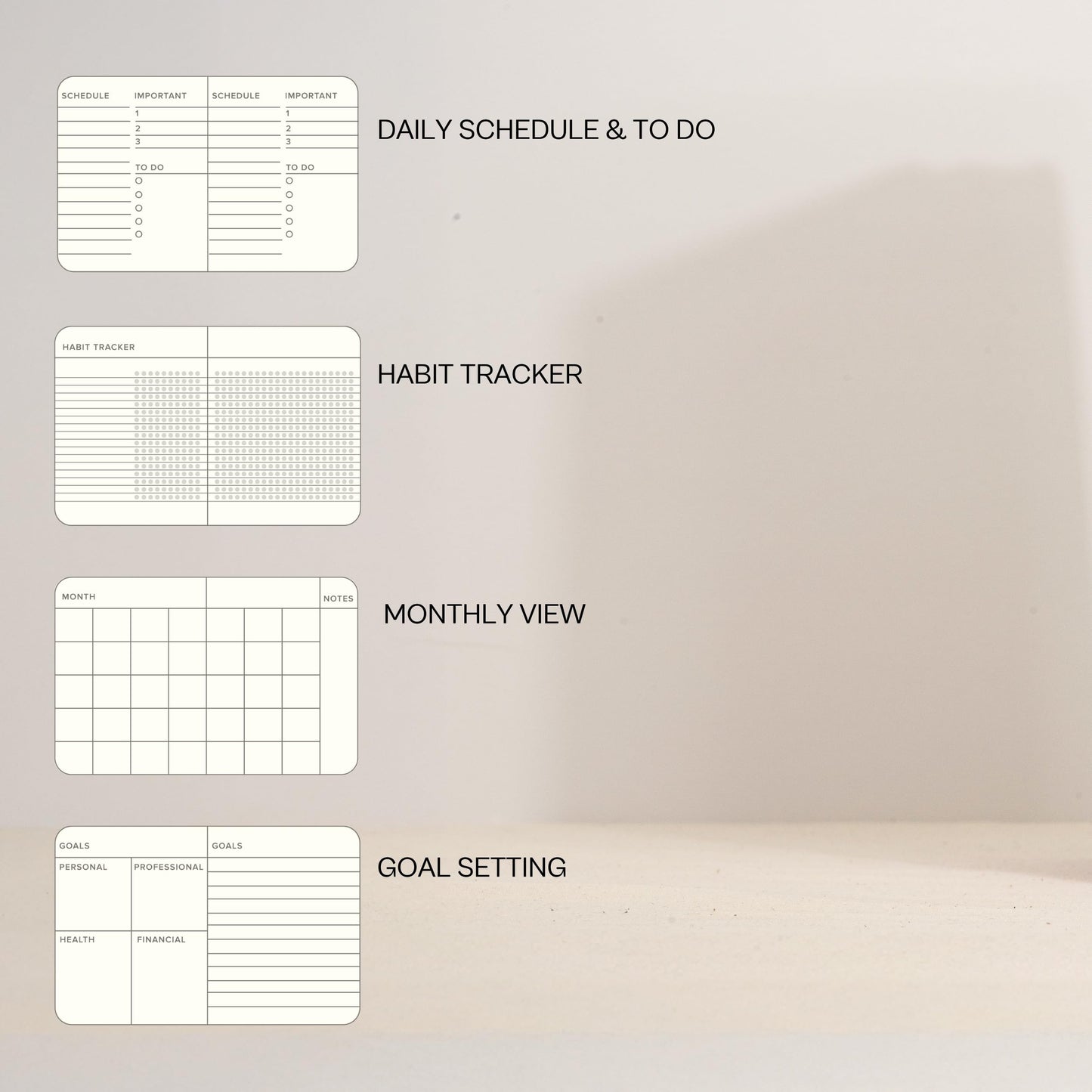 Kunitsa Co. Undated Planner - Hardcover, with Habit Tracker & Goal Setting - Daily, 120 Days, Start Anytime (Forest)