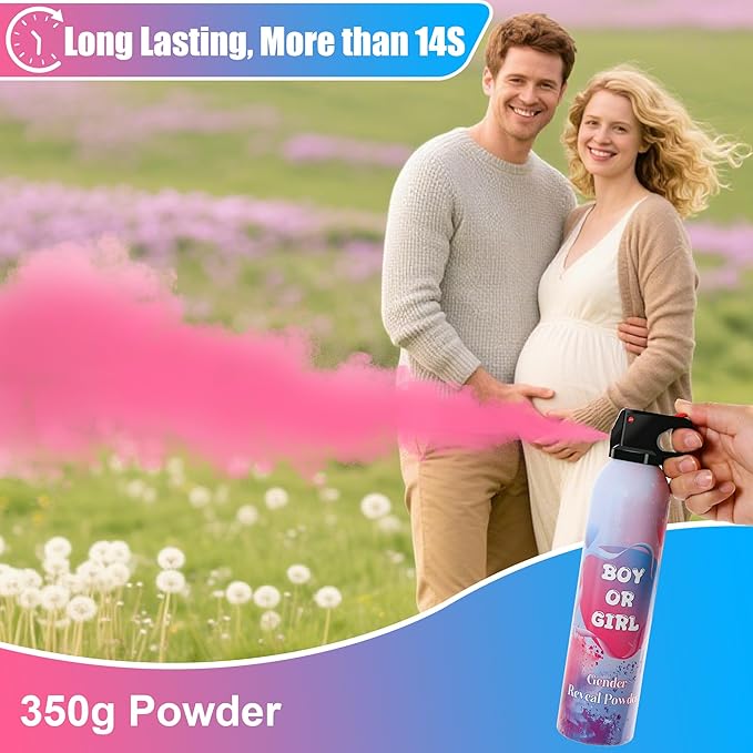 4 Pack Pink Gender Reveal Smoke Bombs, Fun Party Supplies for Baby Girl Shower Gender Reveal Spray Celebration, Decorations, Ideas