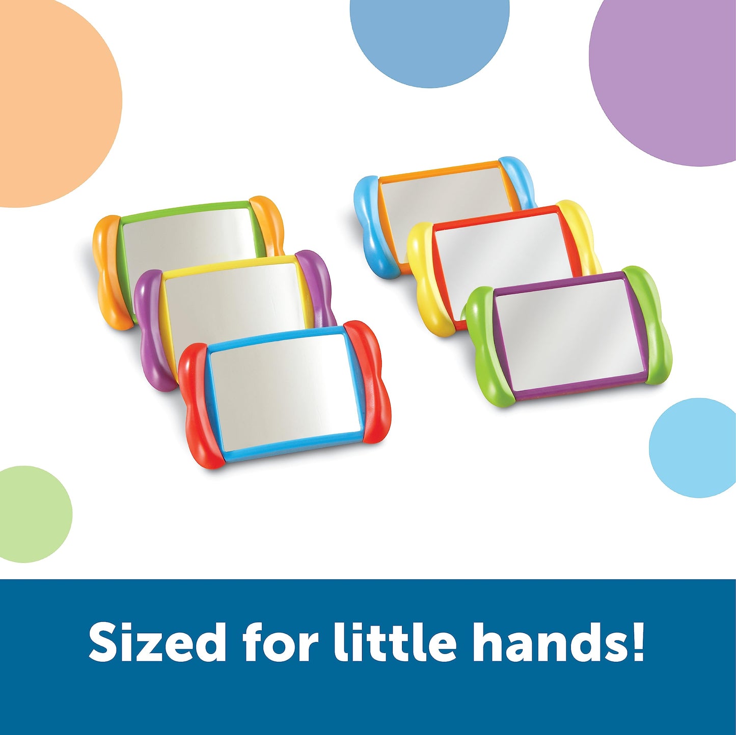 Learning Resources All About Me 2 in 1 Mirrors - 6 Pieces, Ages 18+ months Toddler Social Emotional Learning Toys, Mirror for Kids