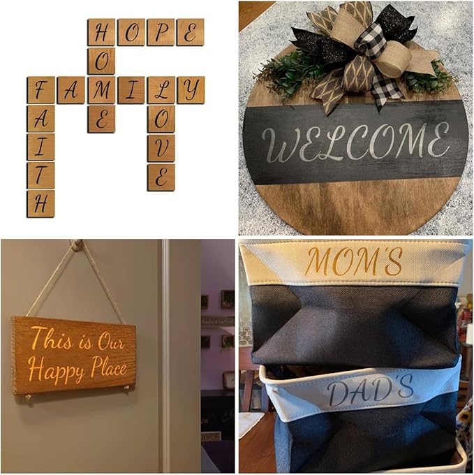 2 Inch Alphabet Letter Stencils for Painting - 70 Pack Letters and Numbers Stencil Templates with Signs for Painting on Wood, Reusable Number and Letter Stencils for Chalkboard Wood Signs & Wall Art