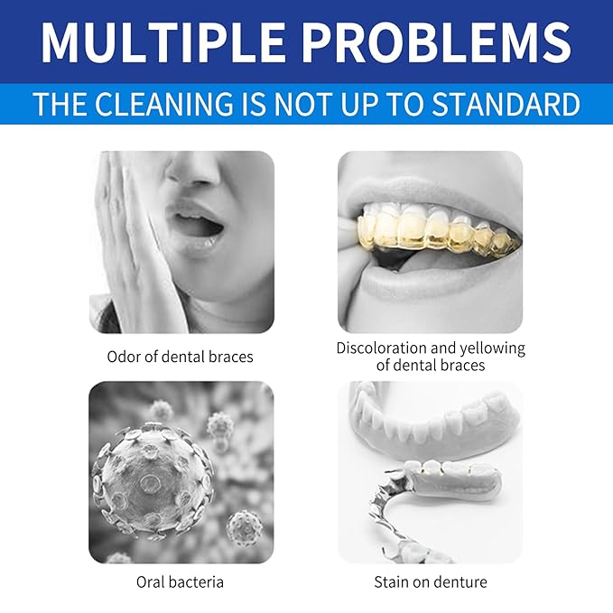 Dental Retainer Cleaner Tablets, 100 Count, 3 Minute Action, Whitening Formula for Dentures and Mouthguards