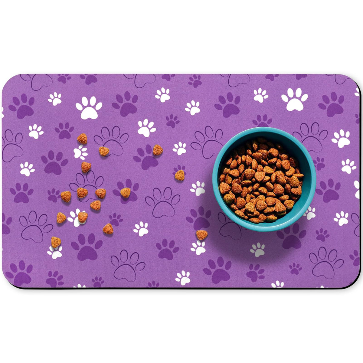 Dog Food Mat, Absorbent Water Bowl Mats Cat Pet Feeding Placemats Green 32 * 24 inch