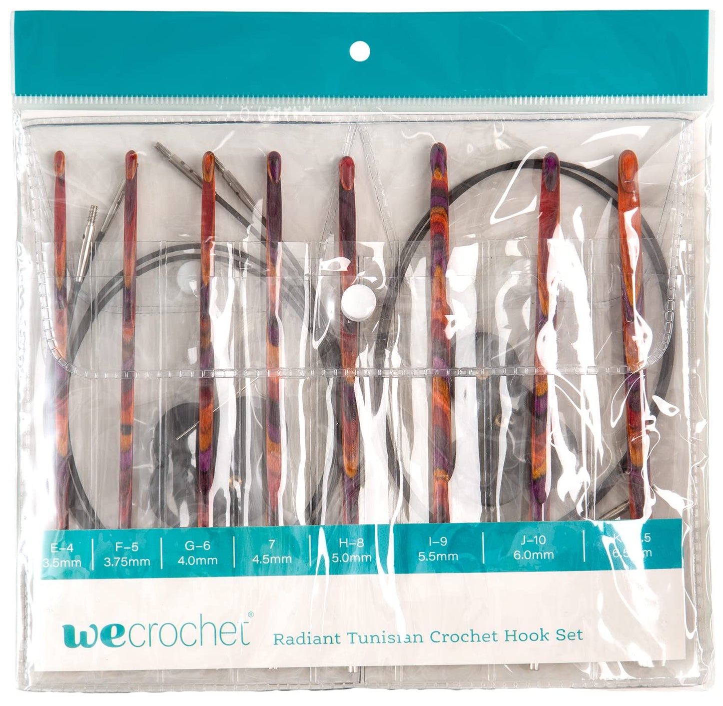 Knit Picks WeCrochet Wood Interchangeable Tunisian Crochet Hook Set - US E-K (Radiant)