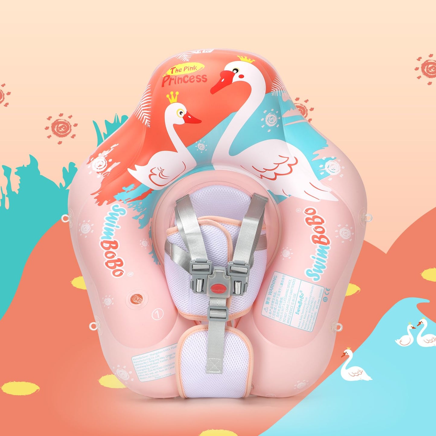 Baby Pool Float with Canopy and Safety Seat Size Improved Infant Pool Floaties Swimming Pool Toys for The Age of 3-36 Months (Pink, Large)