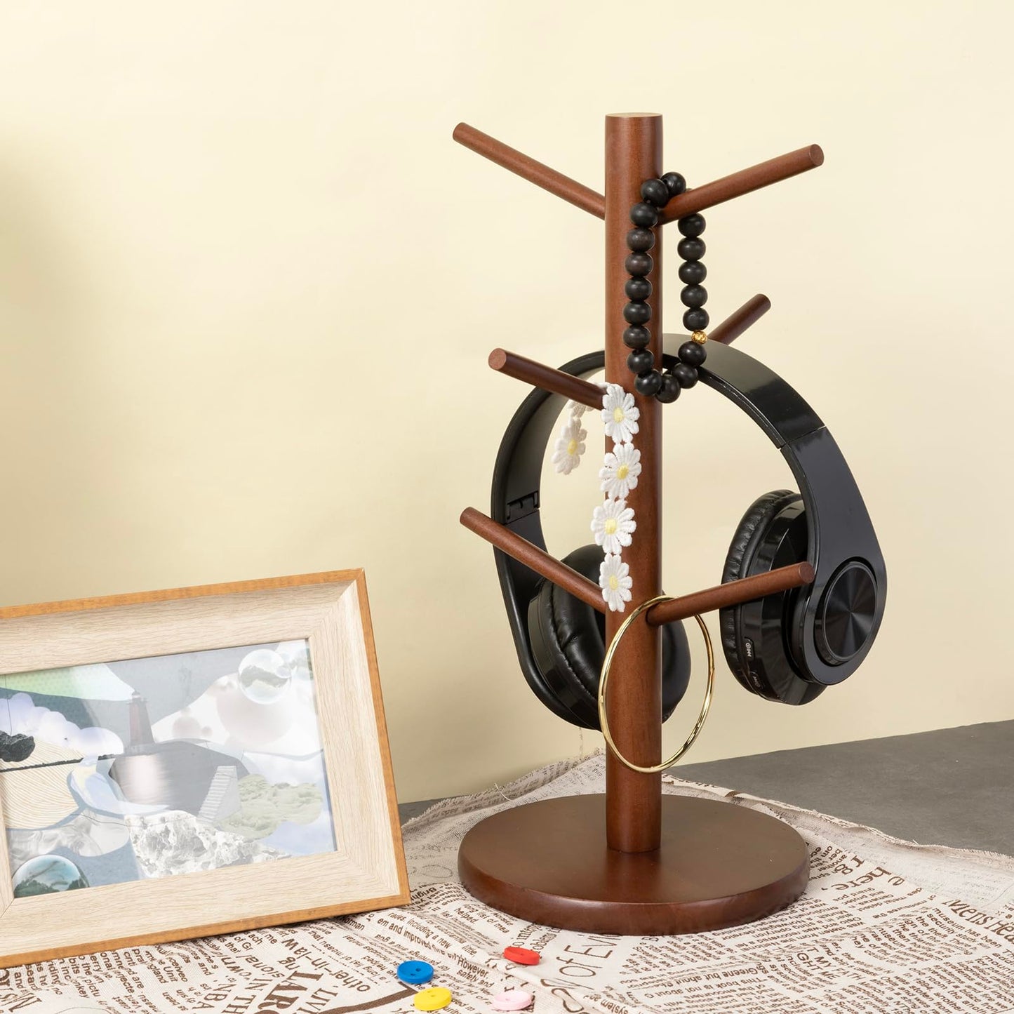 MyLifeUNIT Mug Holder Tree, Coffee Cup Holder with 6 Hooks (Brown)