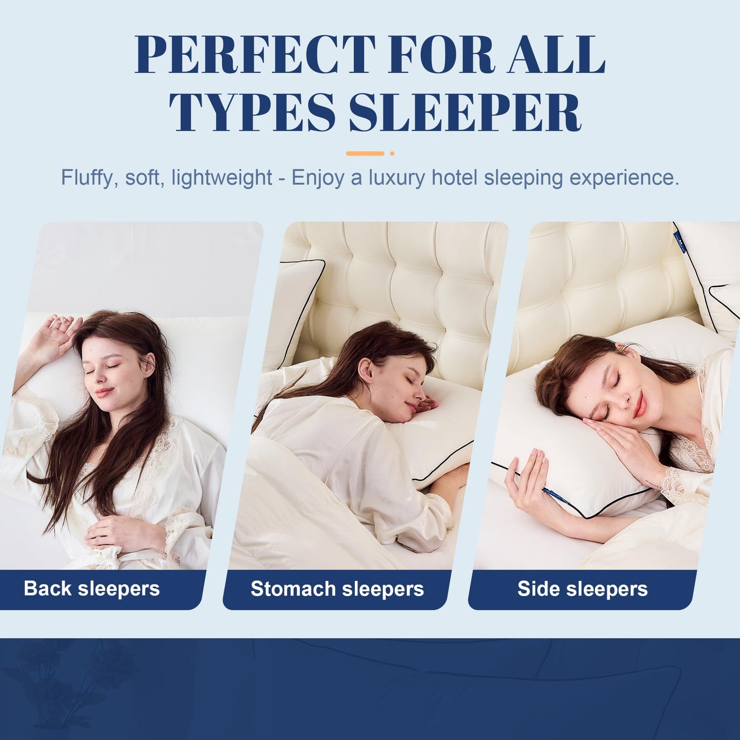 Mosluna Feather Down Pillows Standard Size Set of 2, Luxury Hotel Collection Bed Pillow 2 Pack, Airyfil™ Powered Fillings & Feathers Pillow，Fluffy Plush for Side Sleepers, Medium Firm, 20x26 in.