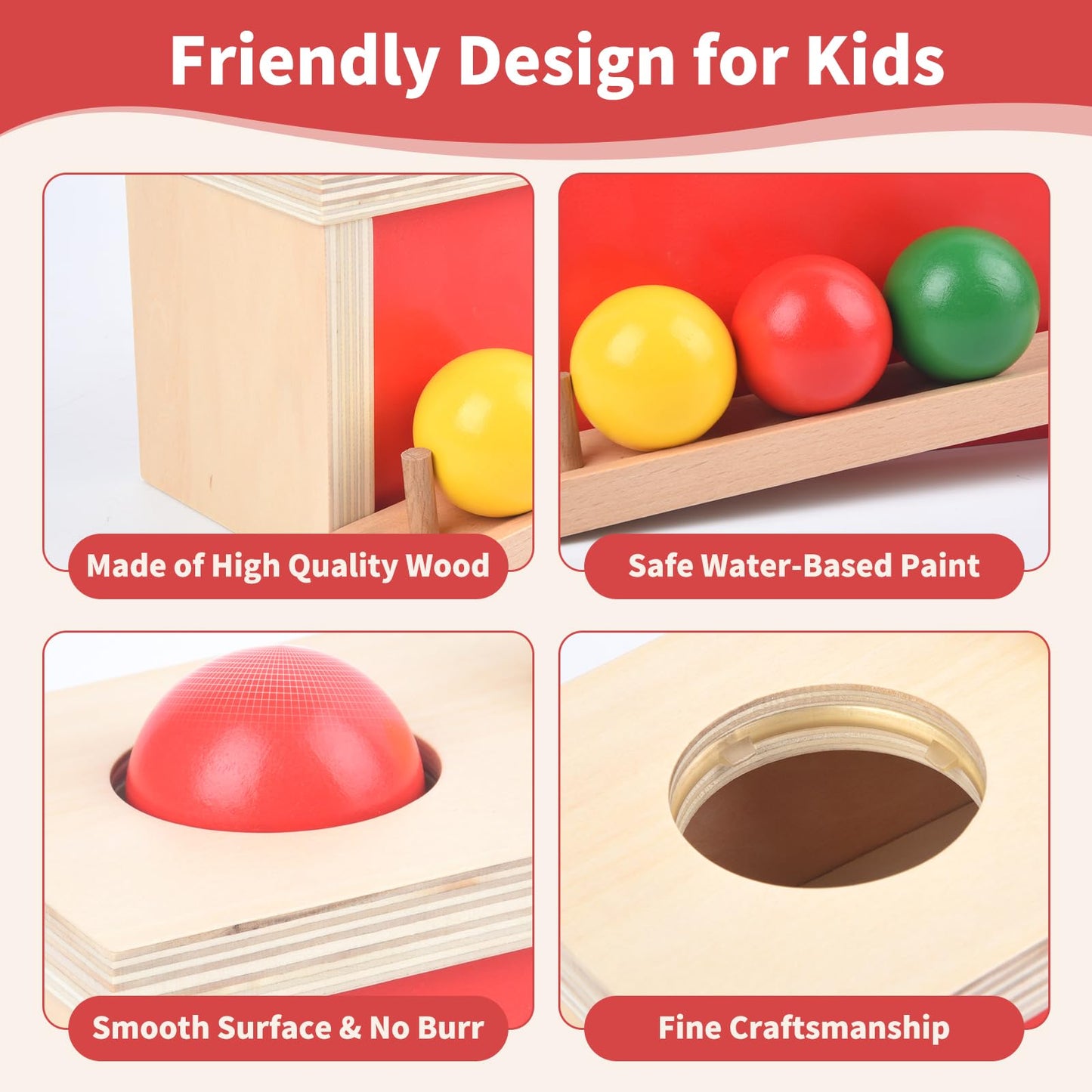 Smartwo Wooden Montessori Toys Set for Toddlers & Object Permanence Box for Baby