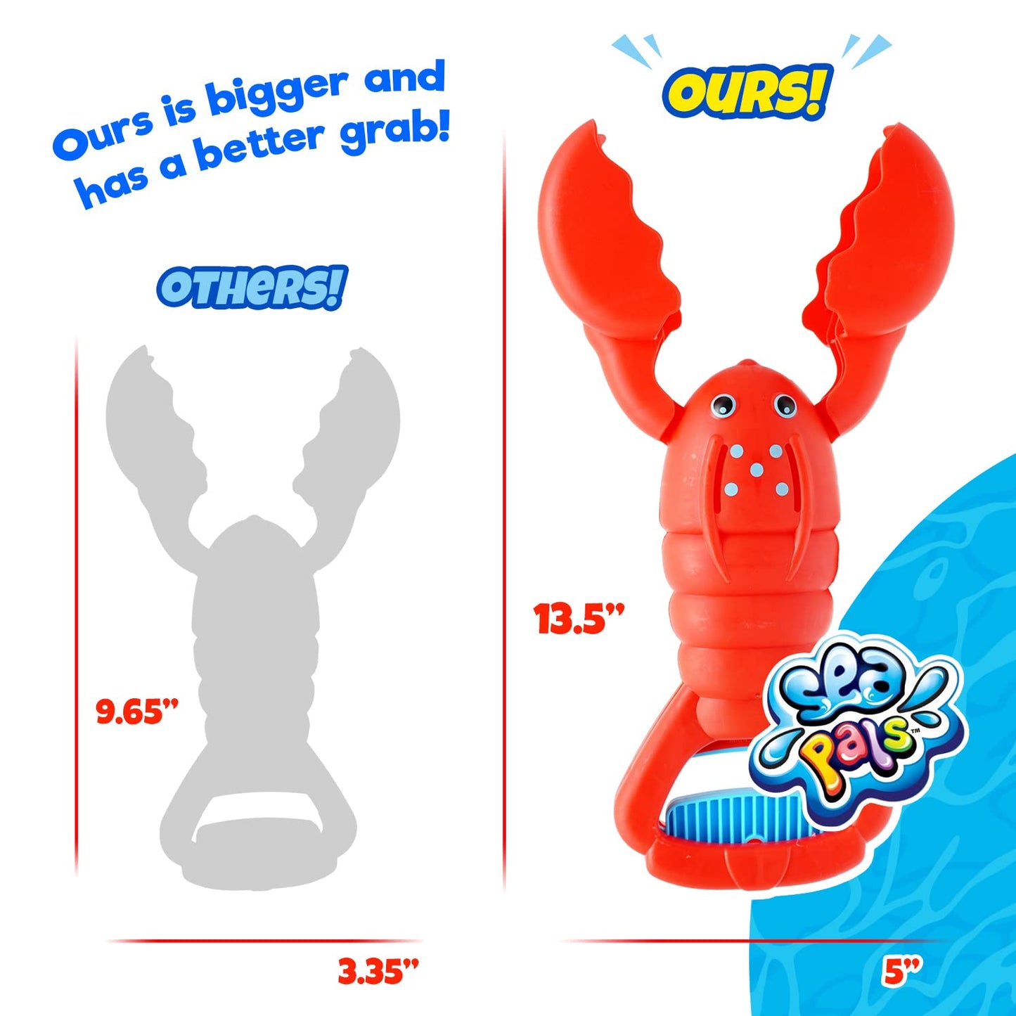 JA-RU Lobster & Shark 13.5" Jaw & Claws Plastic Sand Digger Grabber - Kids Beach & Sandbox Toys (2 Units) Ass-4009-2s