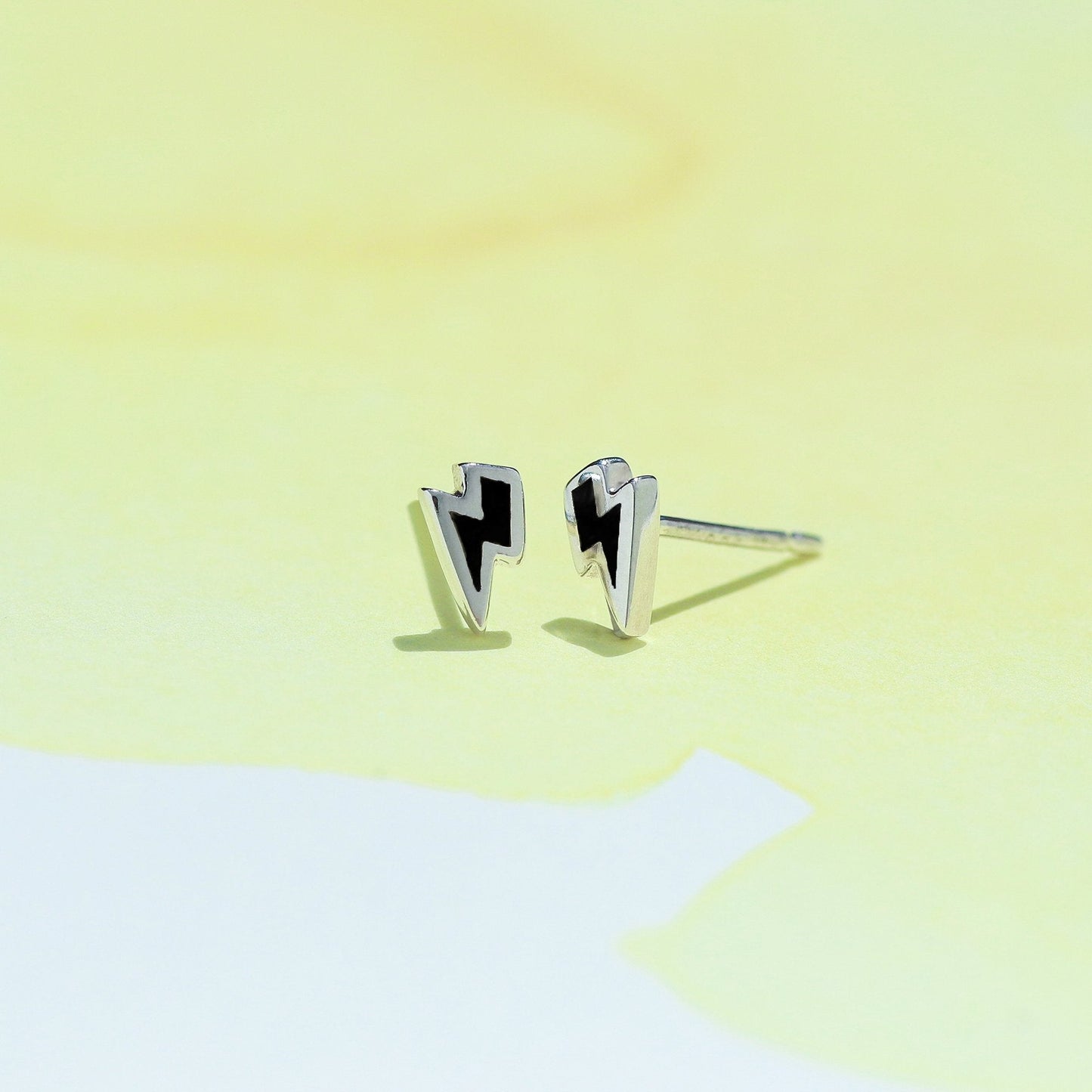 Boma Jewelry Sterling Silver Onyx Lightning Bolt Stud Earrings
