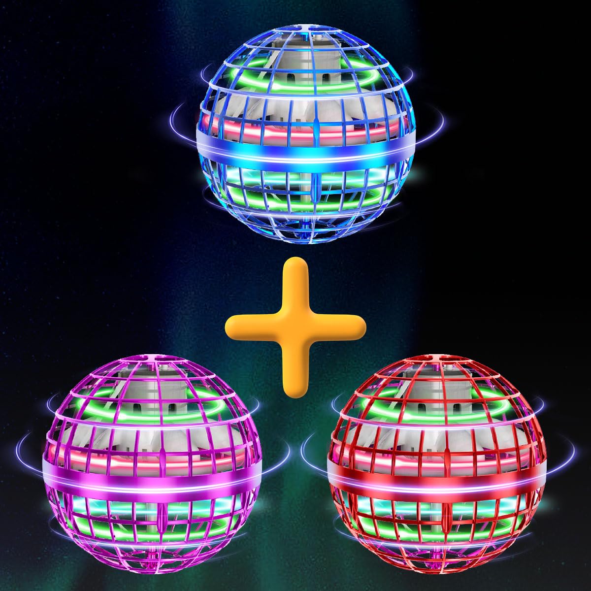 Tikduck 1 Pack Blue/Red/Pink Flying Orb Ball, 2025 Cool Stuff Christmas Birthday Toy Gift, for Kids Age 6 7 8 9 10