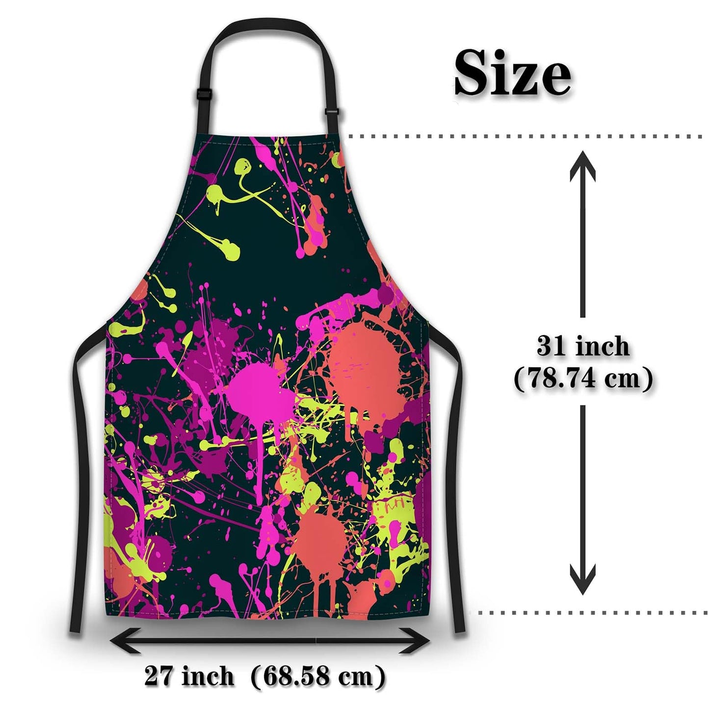 Olikked Cook Apron for Women Splatter Paint Pattern Mans Aprons for Cooking Funny for Kitchen Cooking Restaurant BBQ Painting Crafting 27” (W) x 31” (H), Waterproof Aprons