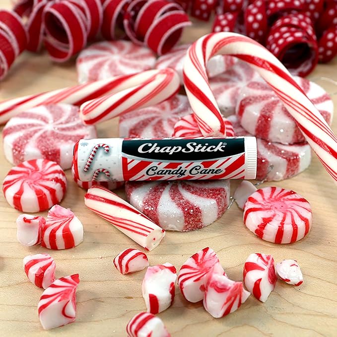 ChapStick Bulk Lip Balm, Holiday Variety 3-Packs x 6 (18 Sticks) – Candy Cane, Sugar Cookie, and Pumpkin Pie Flavored Lip Moisturizers, Stocking Stuffers, 0.15 Oz Ea