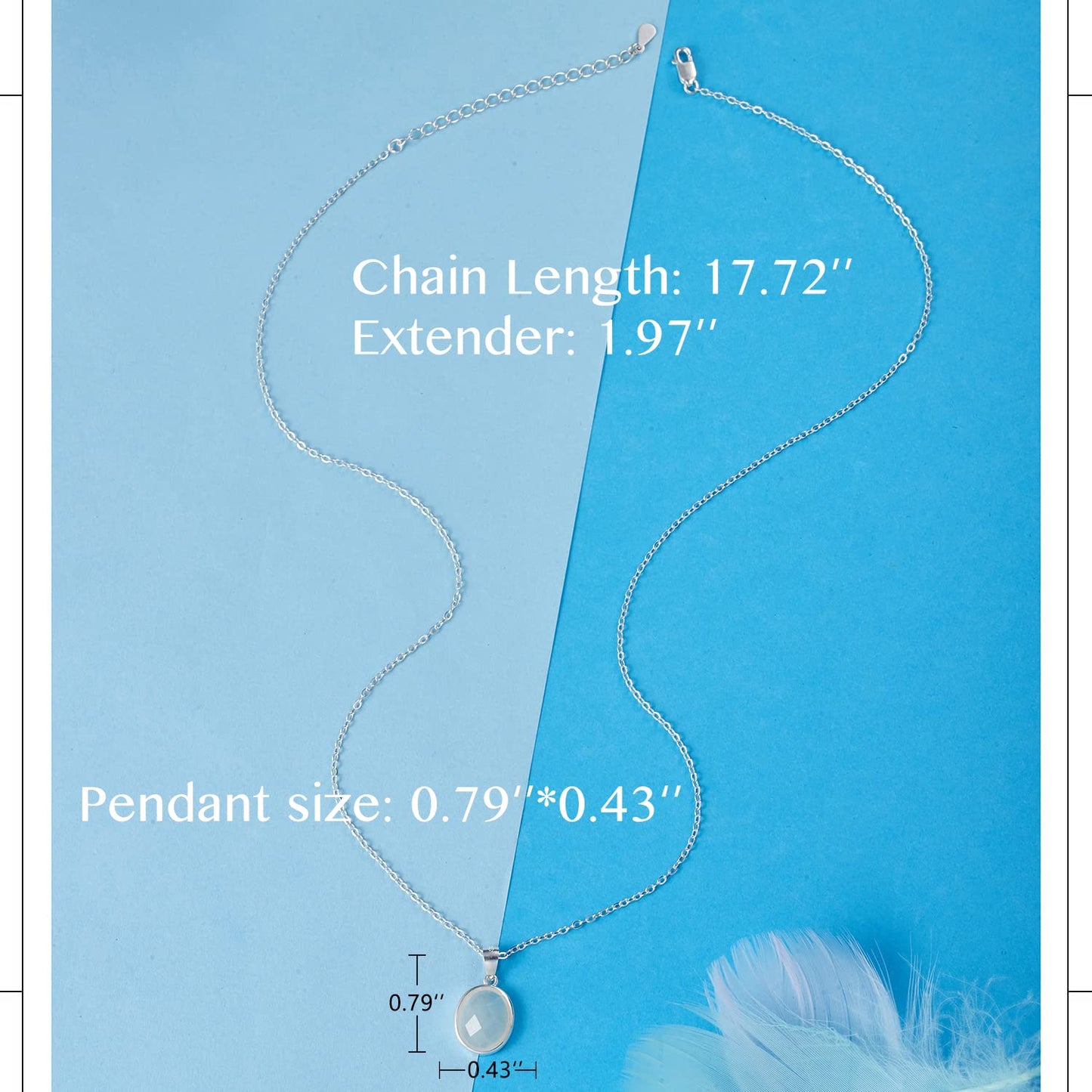 AmpleLove Sterling Silver White Moonstone Necklace New Beginnings Gifts for Women