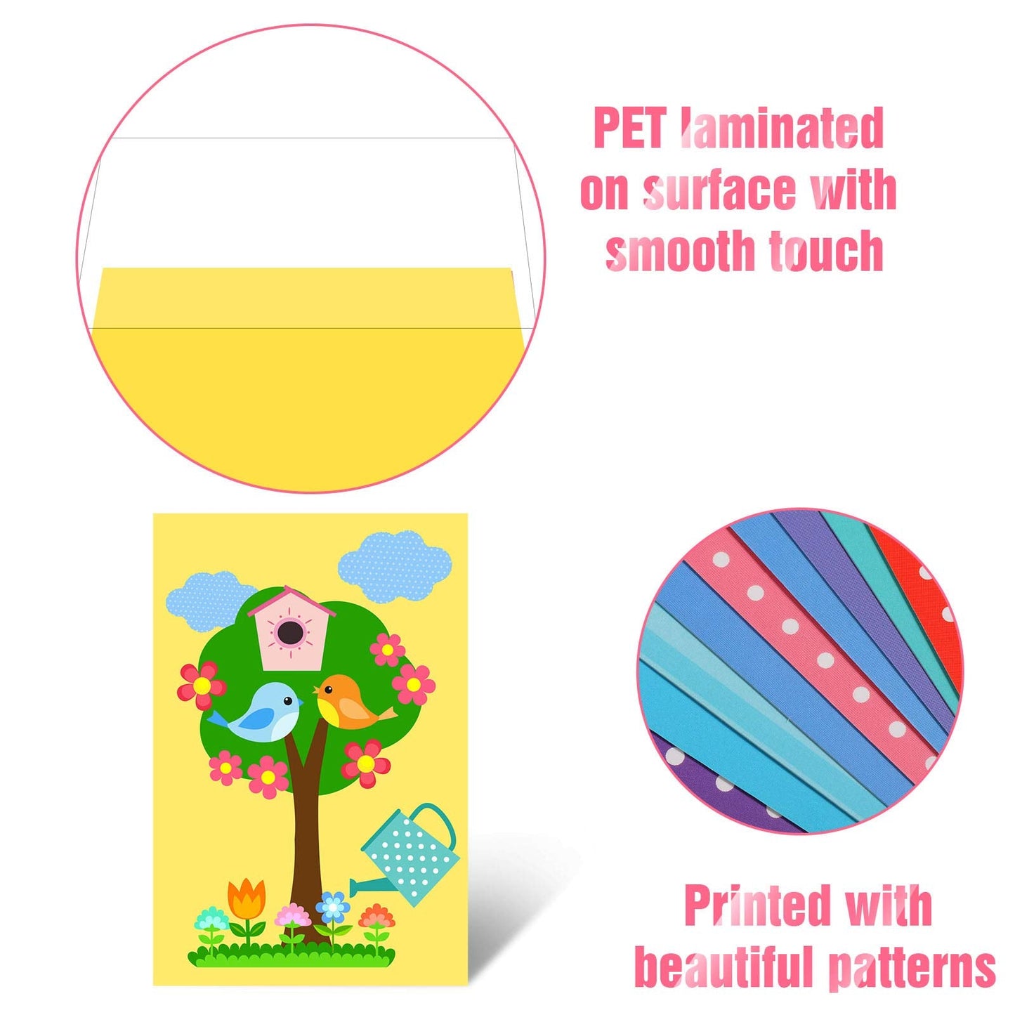 Outus 15 Pcs Greeting Card Making Kits, Including 3 Sheets Stickers, 15 Blank Envelopes and 15 Seal Stickers, Thank You Card Kit for DIY Handmade Making Crafts Supplies