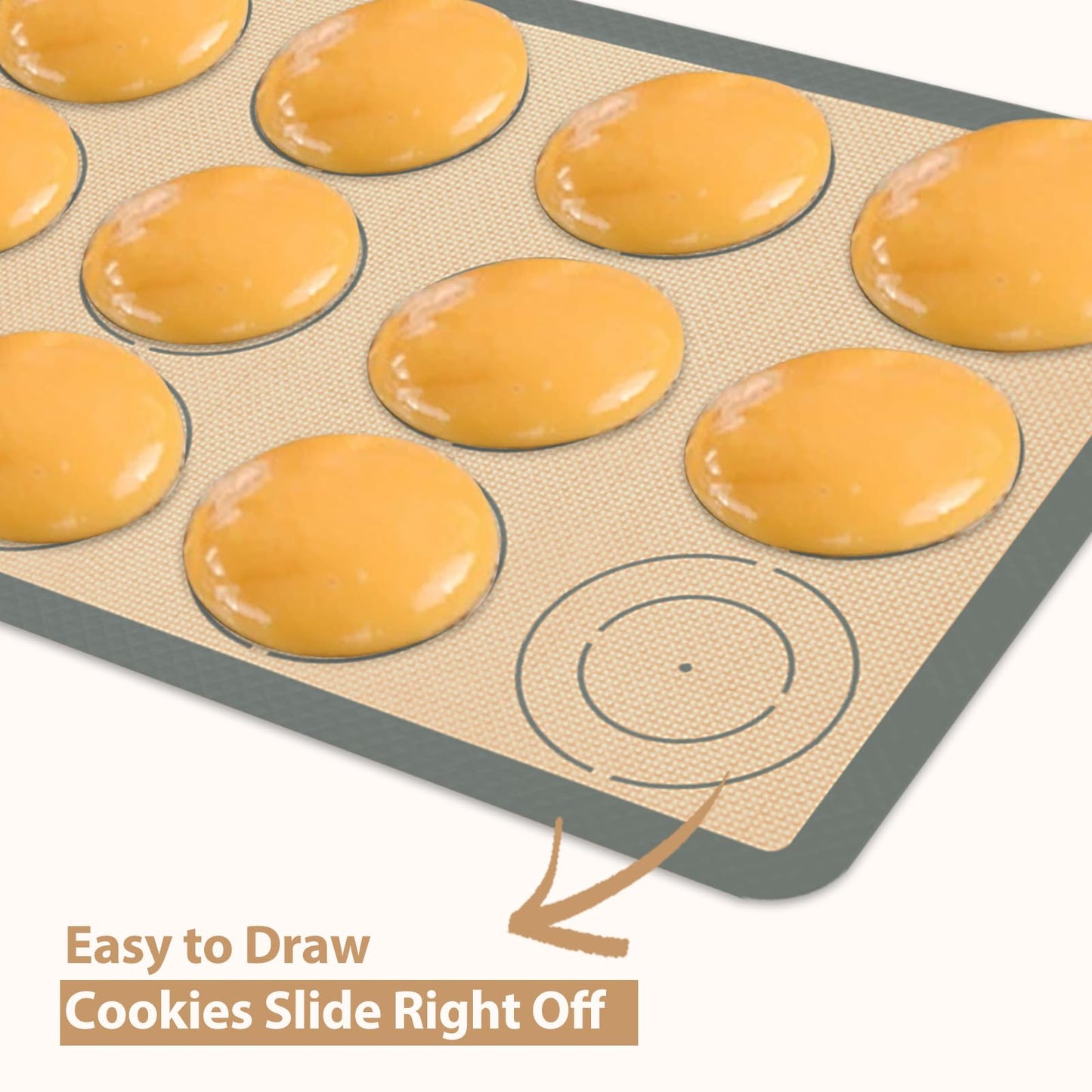 Silicone Baking Mat Set of 6, Silicone Mats for Baking, Baking Sheets Non Stick for Macaron, Cookie, Pizza, Bread and Pastry, Baking Supplies for Oven, Food Grade Reusable