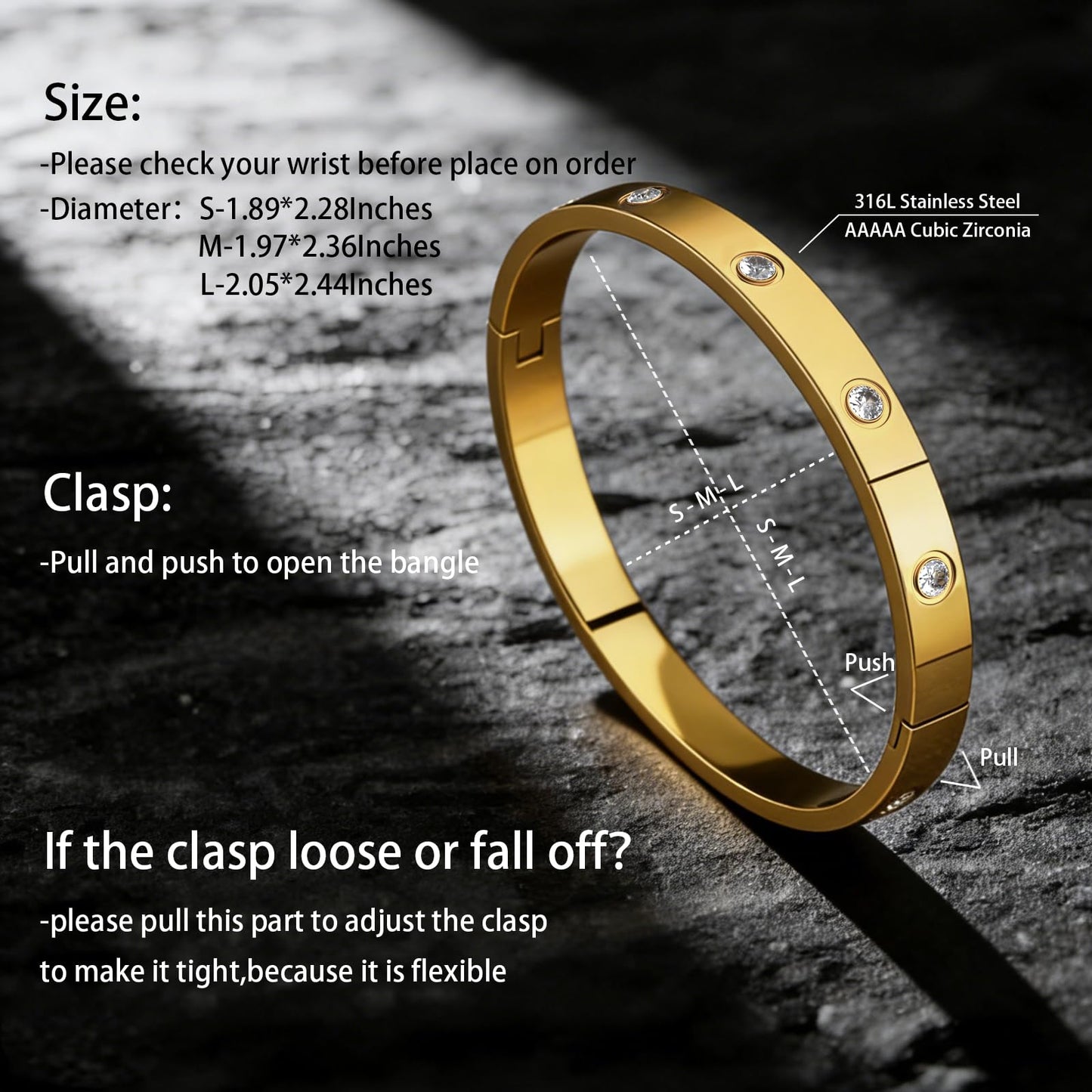 PCY Gold Bracelets For Women,3PC Bangle Gold Plated Bracelets For Women,Trendy Statement Cuff Stackable Bangles Set,Fashion Jewelry for Women. (Medium, Lucky Gift)