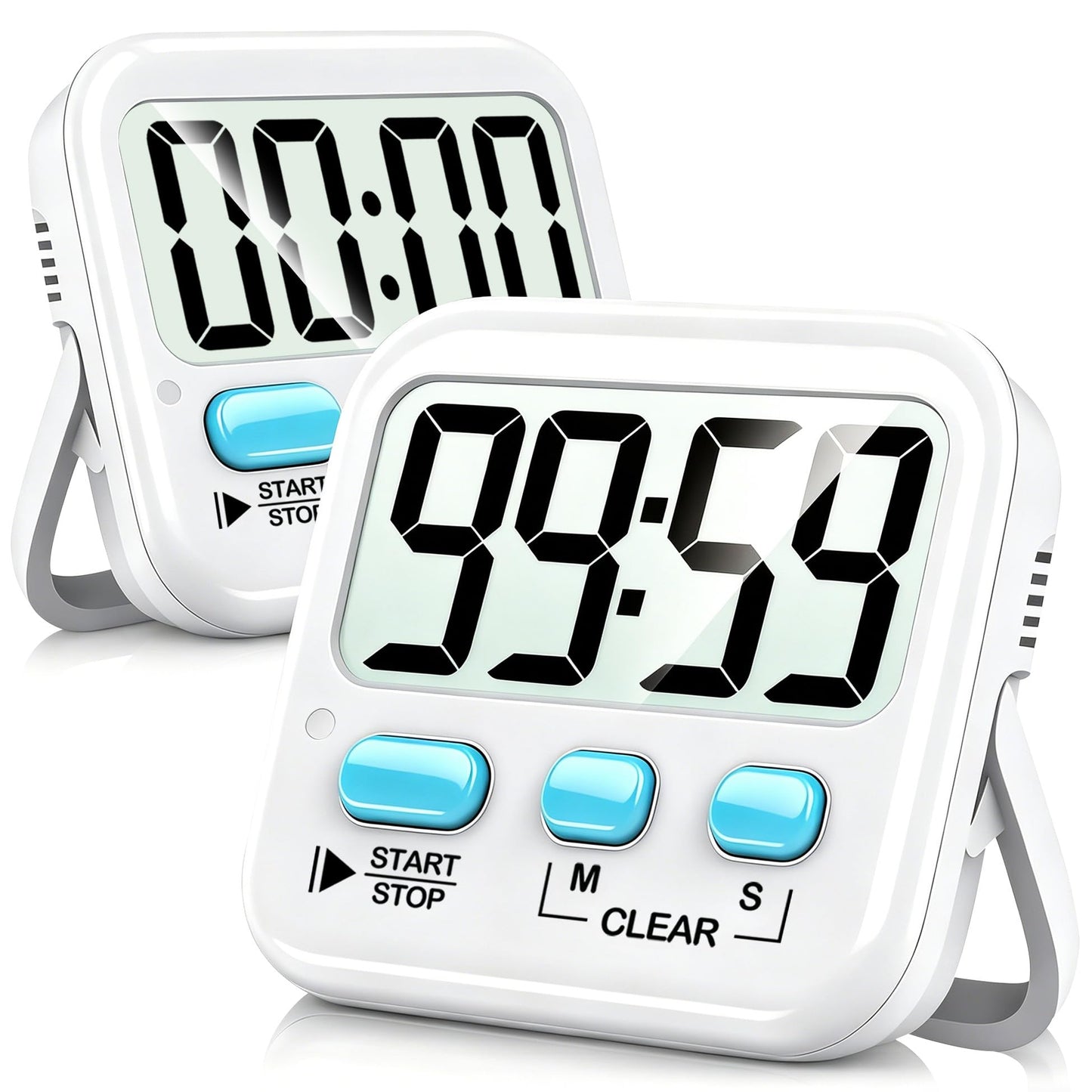 Antonki 2 Pack Digital Timer for Kids, Magnetic Countdown Kitchen Timers for Cooking, Egg, Classroom, Teacher, Exercise, Study, Oven - Battery Included