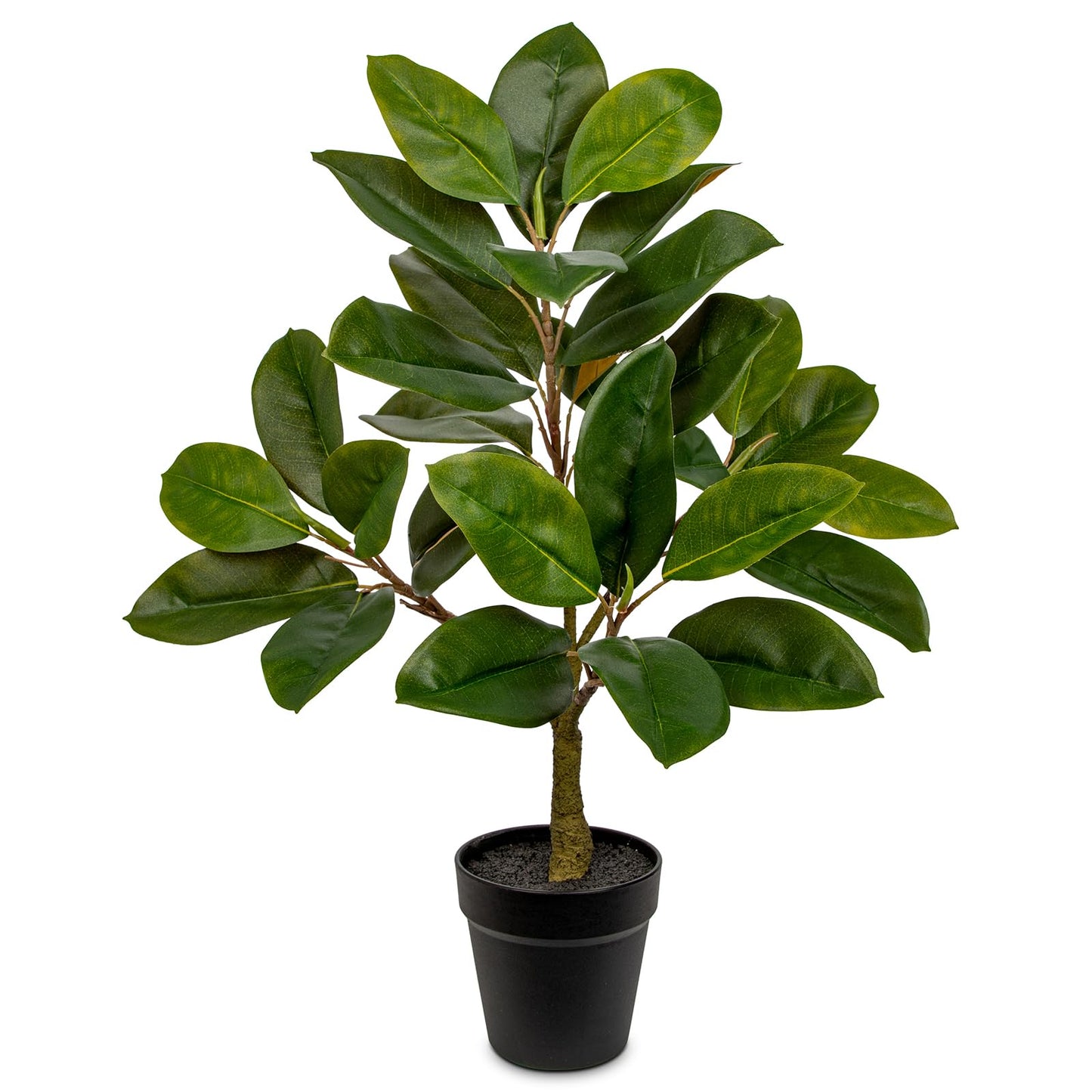 Briful Artificial Magnolia Tree in Black Pot – 26.3in Tall Faux Magnolia Greenery Plant Fake Potted Silk Tree for Home Office Room Kitchen Outdoor Porch Décor