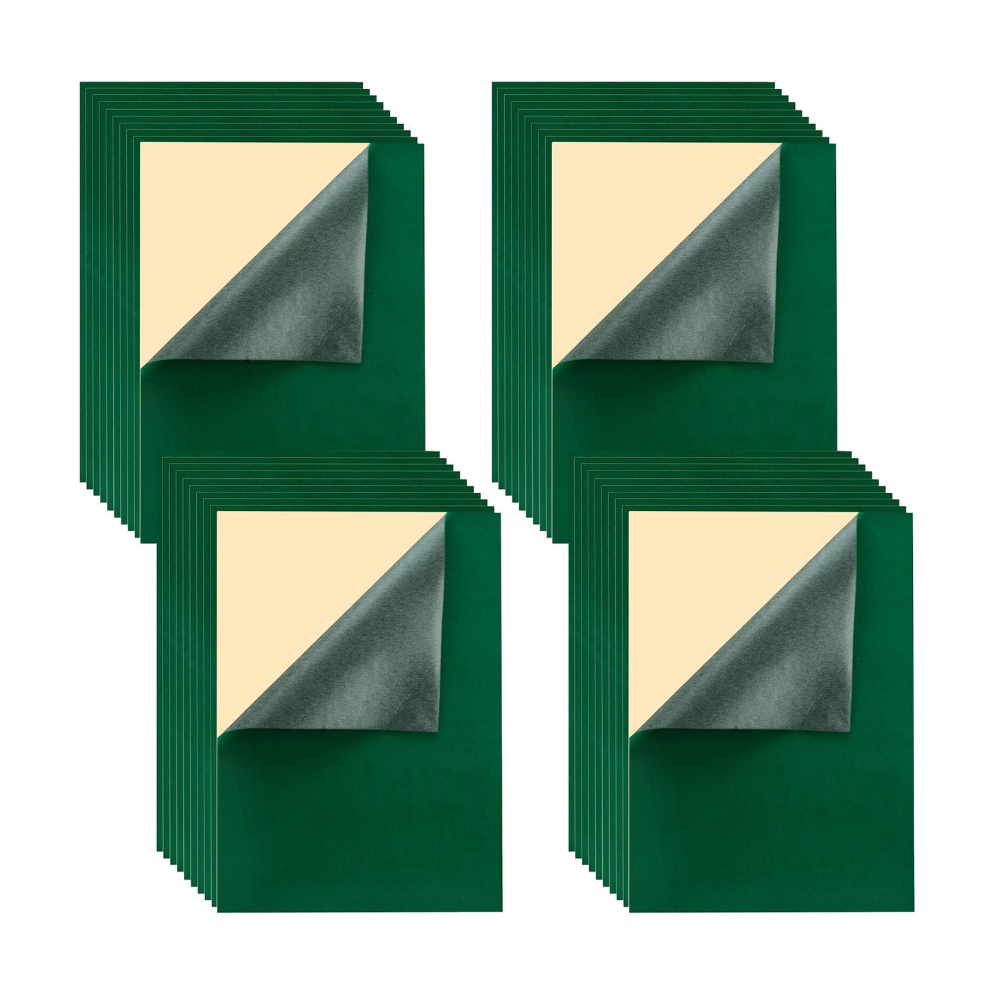 Mesheshe 40PCS Self Adhesive Felt, DIY Self Adhesive Fabric for Art & Crafts, Peel and Stick Felt for Drawer/Jewelry Box Felt Liner, A4 Size (8.3" x 11.8", Green), MSS23-XH-40PCSA4-GREEN
