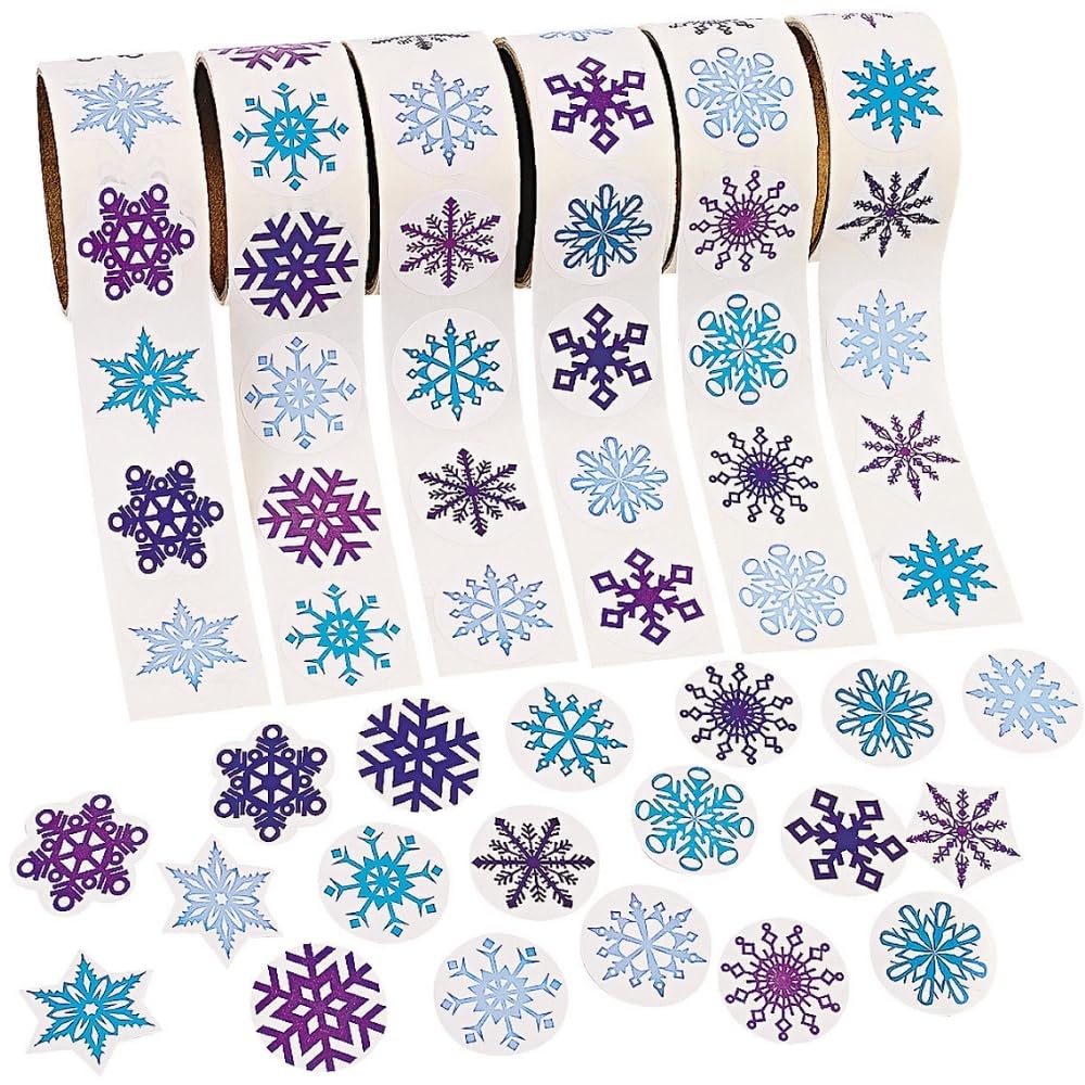 Snowflake Stickers on a Roll for Winter (3 Rolls of 100 Stickers Each) VBS 2026