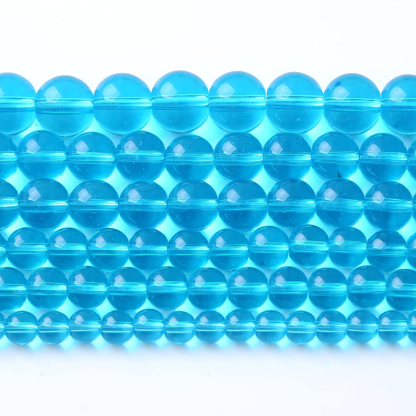 8MM 46PCS Light Blue Glass Spacer Loose Beads for Jewelry Making DIY Bracelet Necklace