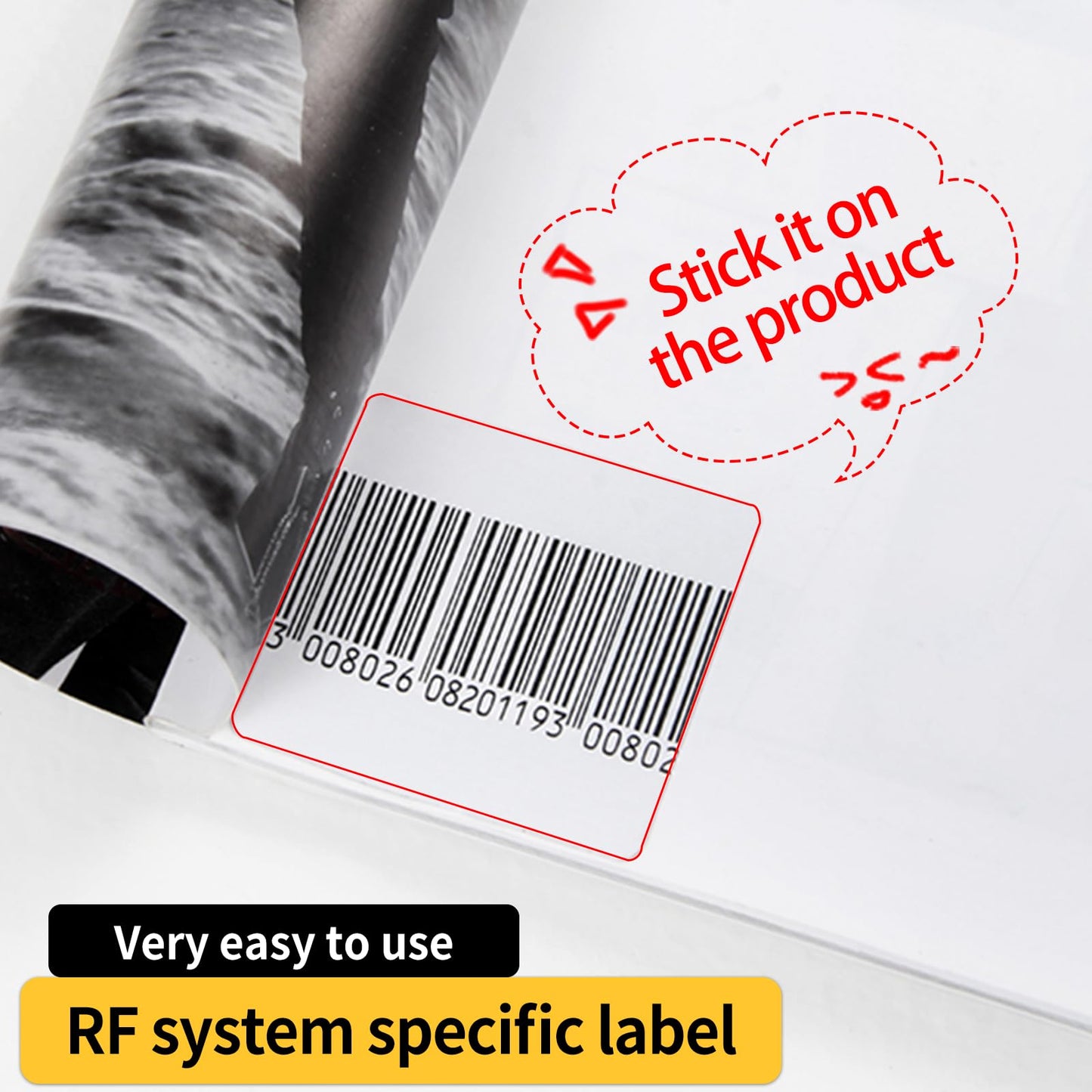 8.2mhz Security Tags Soft Labels Sticker, 1000 pcs Retail Anti-Theft Equipment Prevention EAS System