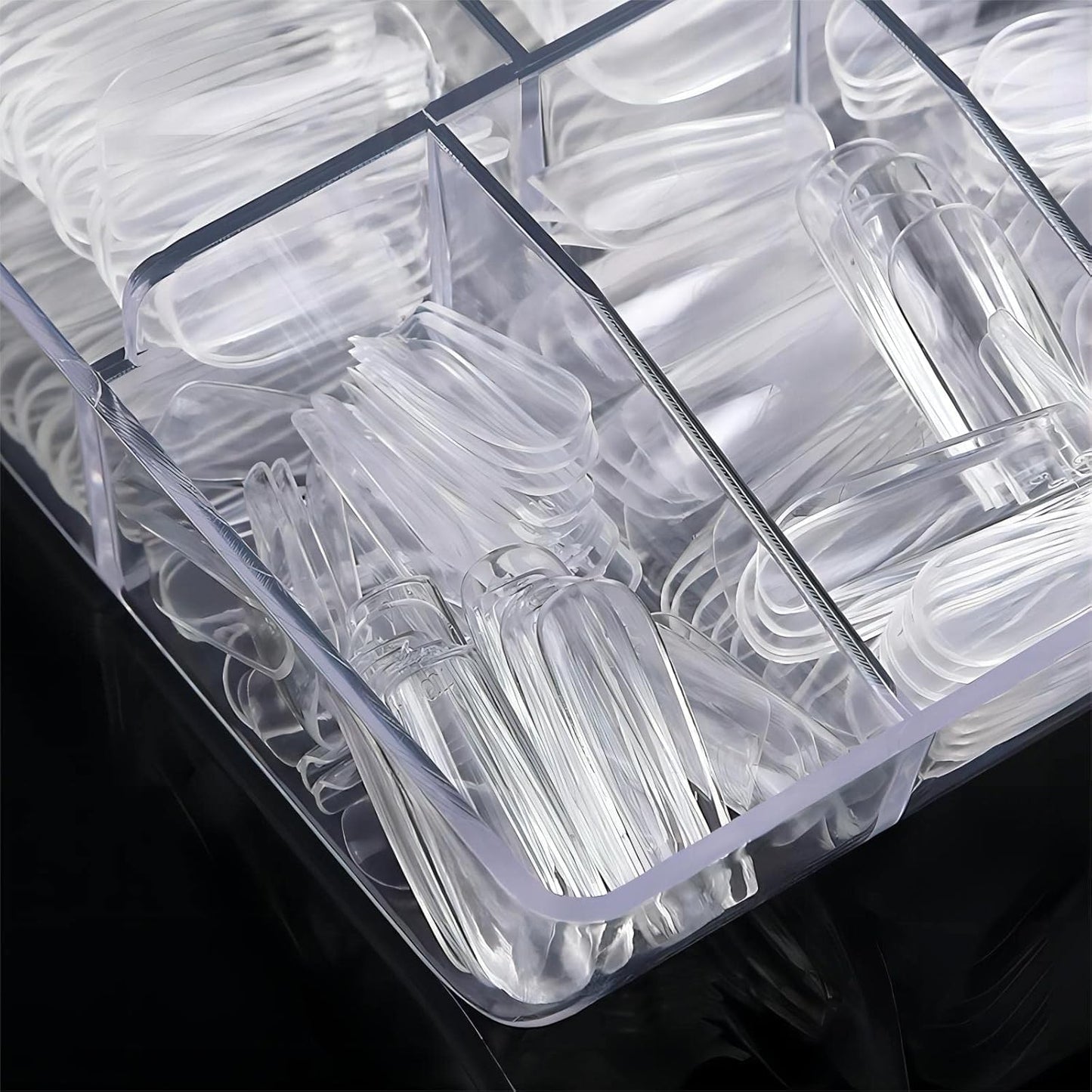 Short Square Nail Tips,1000 PCS Artificial Full Cover Fake Nails Soft Gel Tips 10 Sizes with Box for Home DIY Nail Salon (Clear and Natural 3)