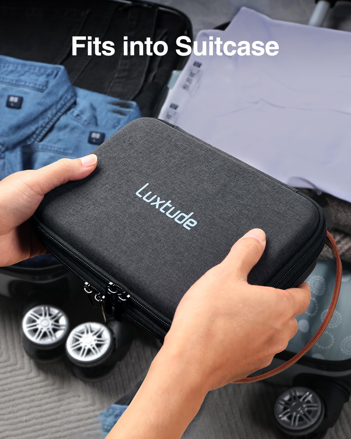 Luxtude Electronics Organizer Travel Case, Portable Tech Bag for Working/Travelling, Sturdy Hard Shell Zipper Cases for Charger/Mouse/Hard Drive, Case Only